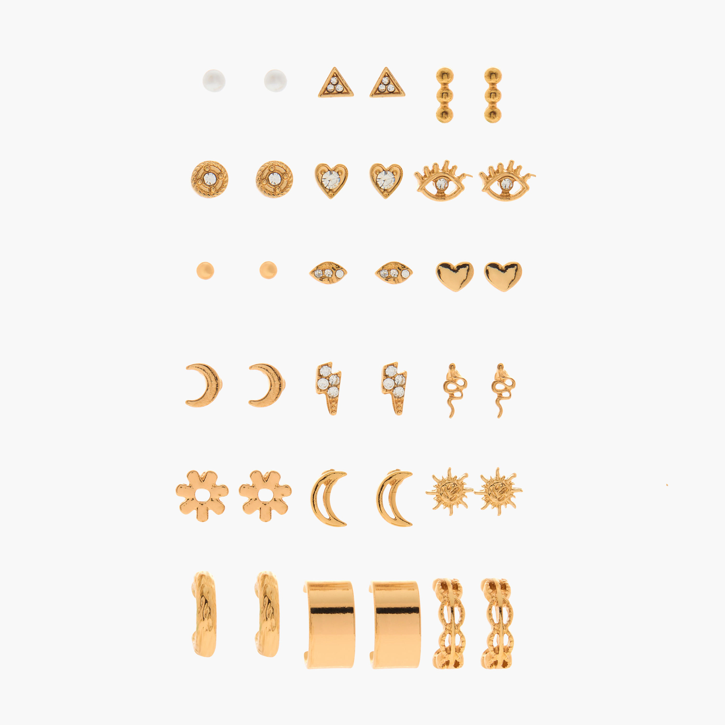 Assorted Metallic Earring with Pushback Closure - Set of 18-women-watchesandjewellery-jewellery-earrings-image-1
