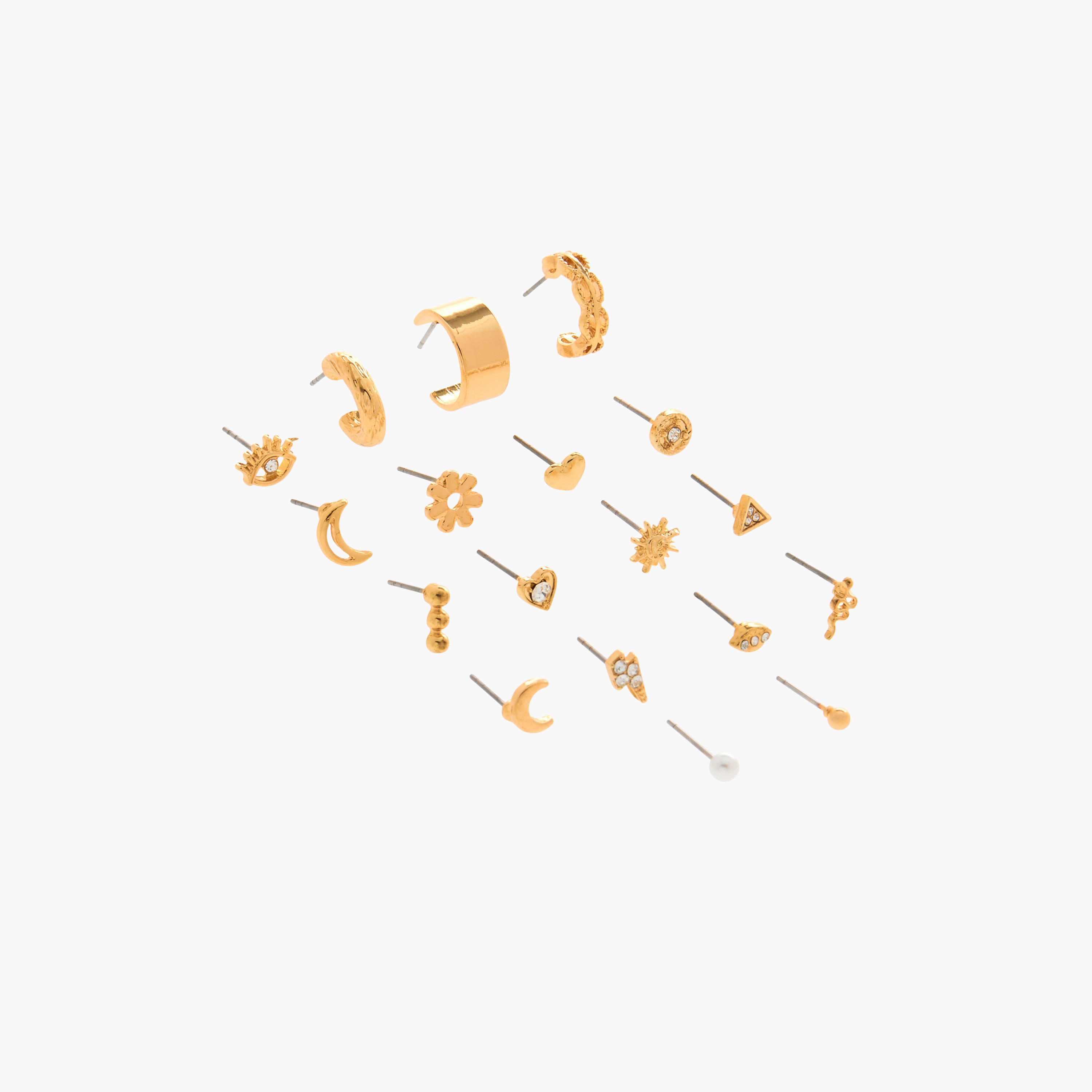Assorted Metallic Earring with Pushback Closure - Set of 18-women-watchesandjewellery-jewellery-earrings-image-2