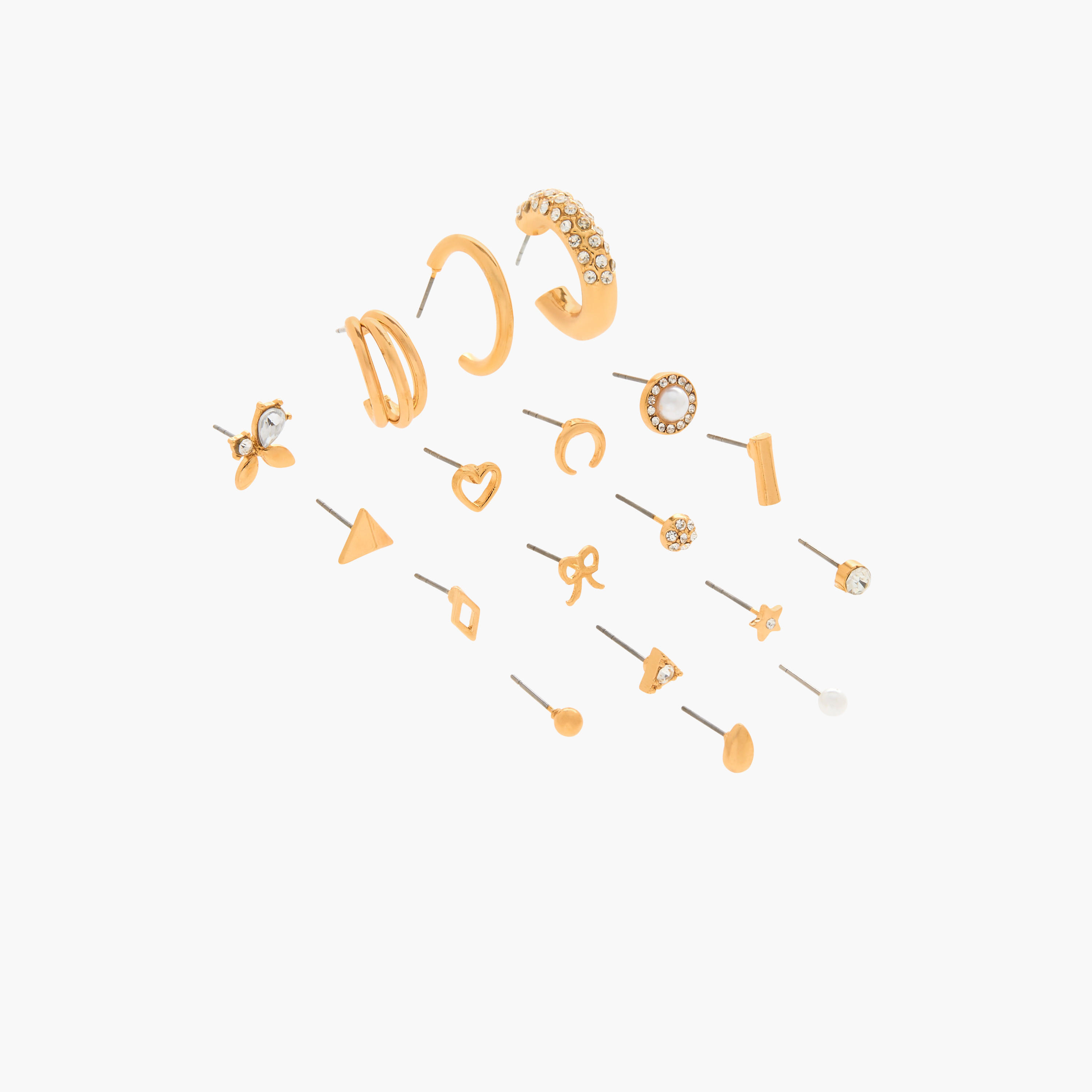 حلقان مرصّعة متنوعة - طقم 18 زوج-women-watchesandjewellery-jewellery-earrings-image-2