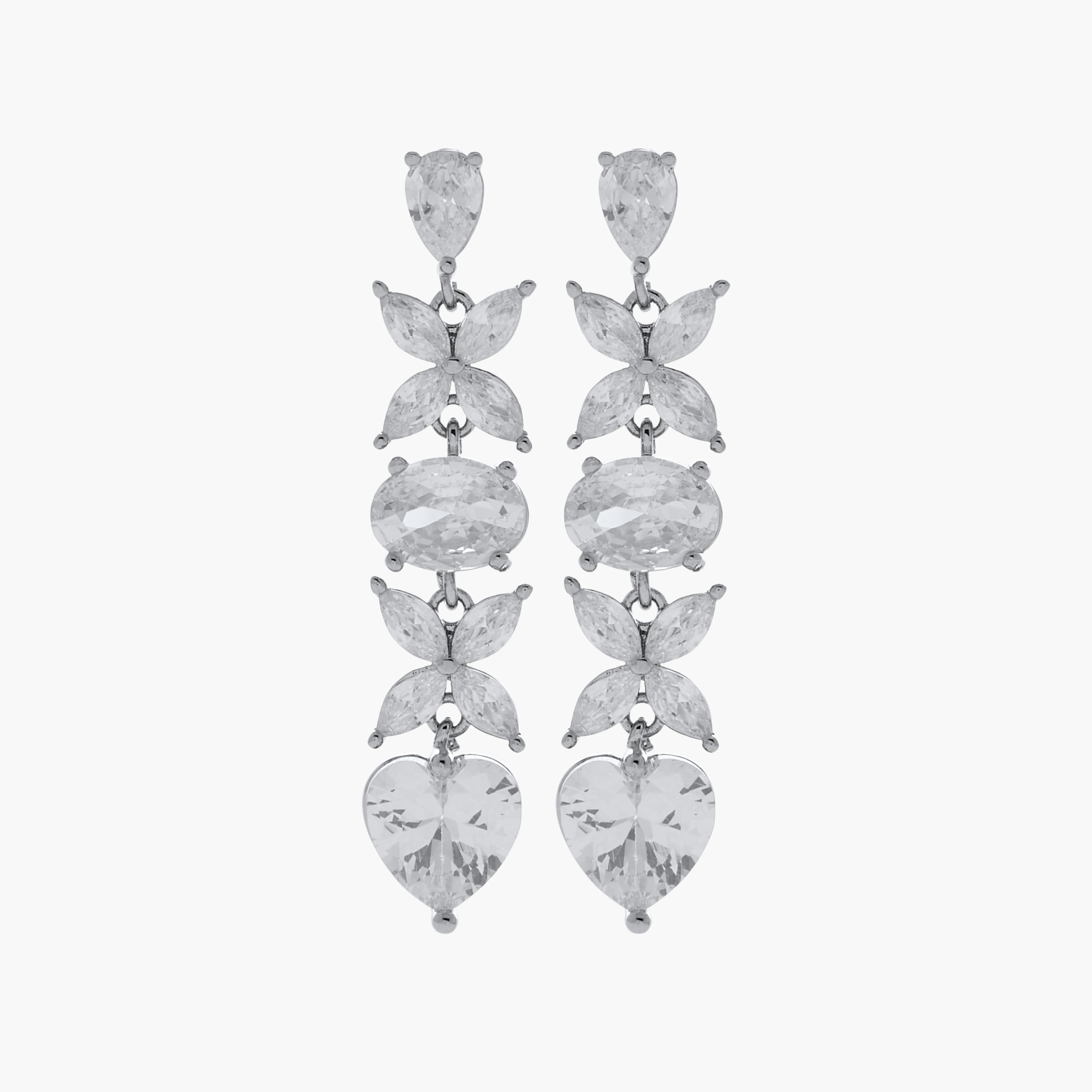 Cubic Zirconia Embellished Earrings with Pushback Closure-women-watchesandjewellery-jewellery-earrings-image-1