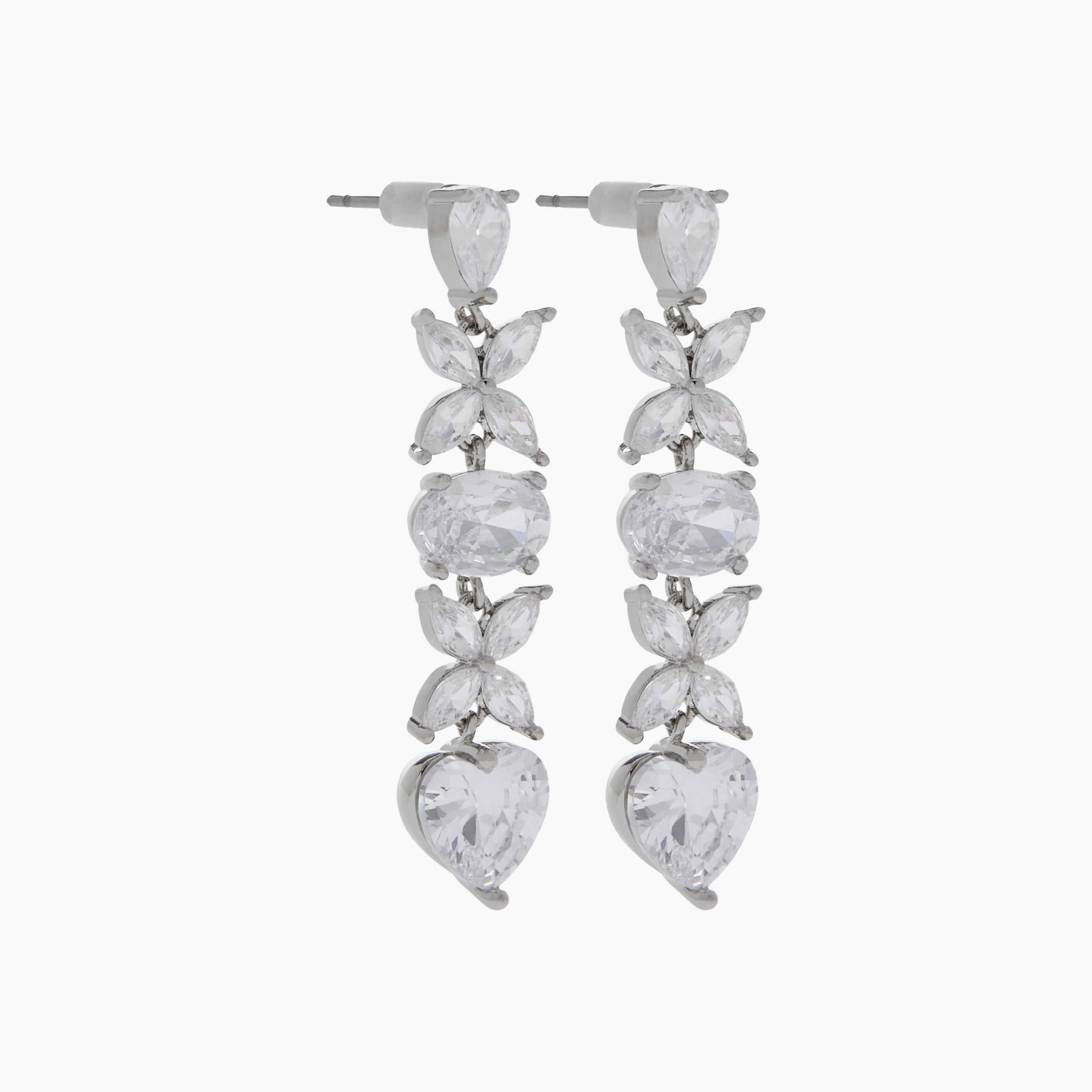 Cubic Zirconia Embellished Earrings with Pushback Closure-women-watchesandjewellery-jewellery-earrings-image-2