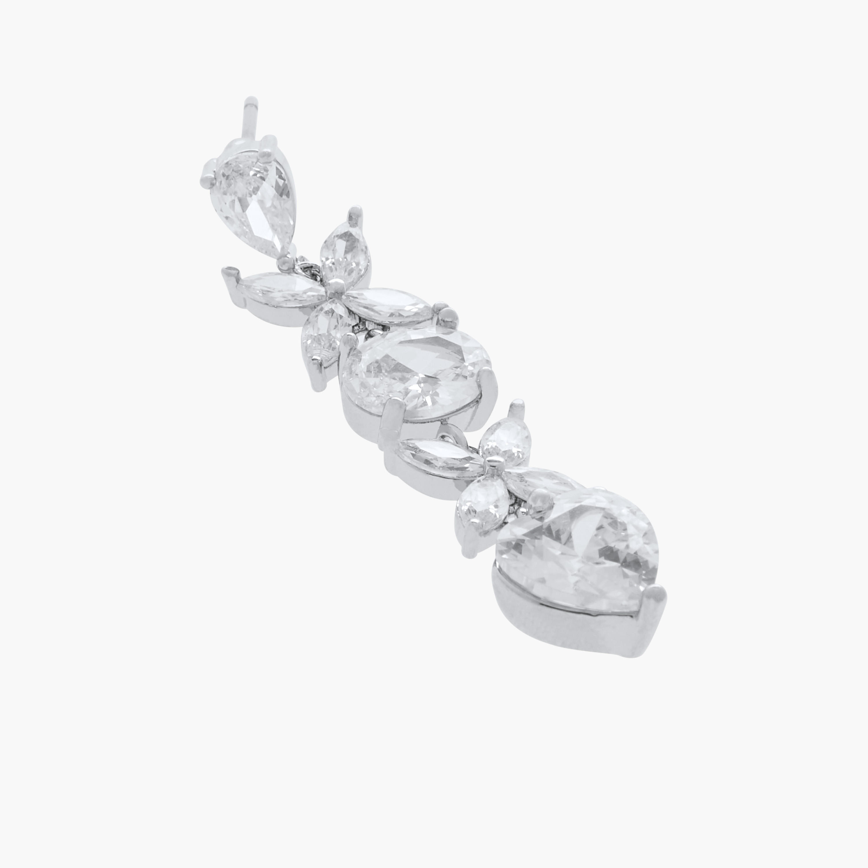 Cubic Zirconia Embellished Earrings with Pushback Closure-women-watchesandjewellery-jewellery-earrings-image-4