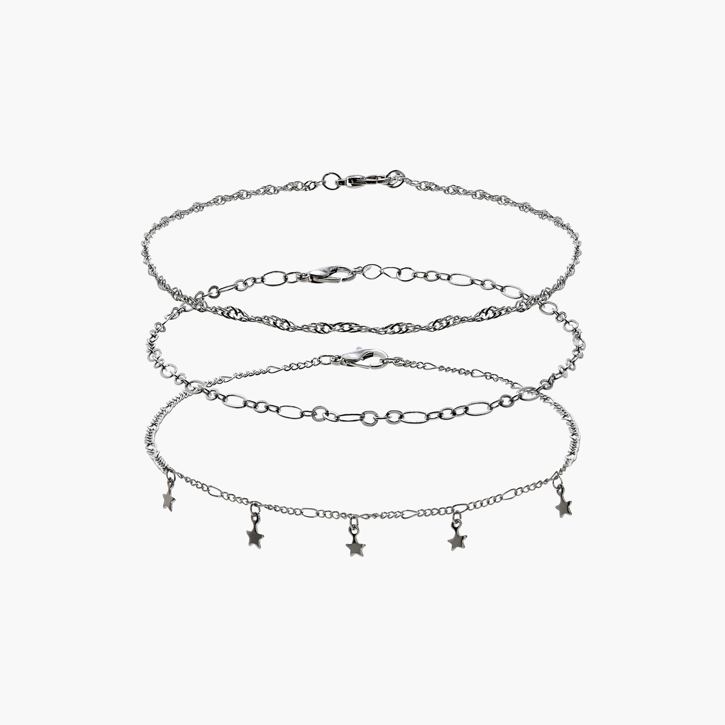 Assorted Anklet with Lobster Clasp Closure - Set of 3-women-watchesandjewellery-jewellery-anklets-image-1