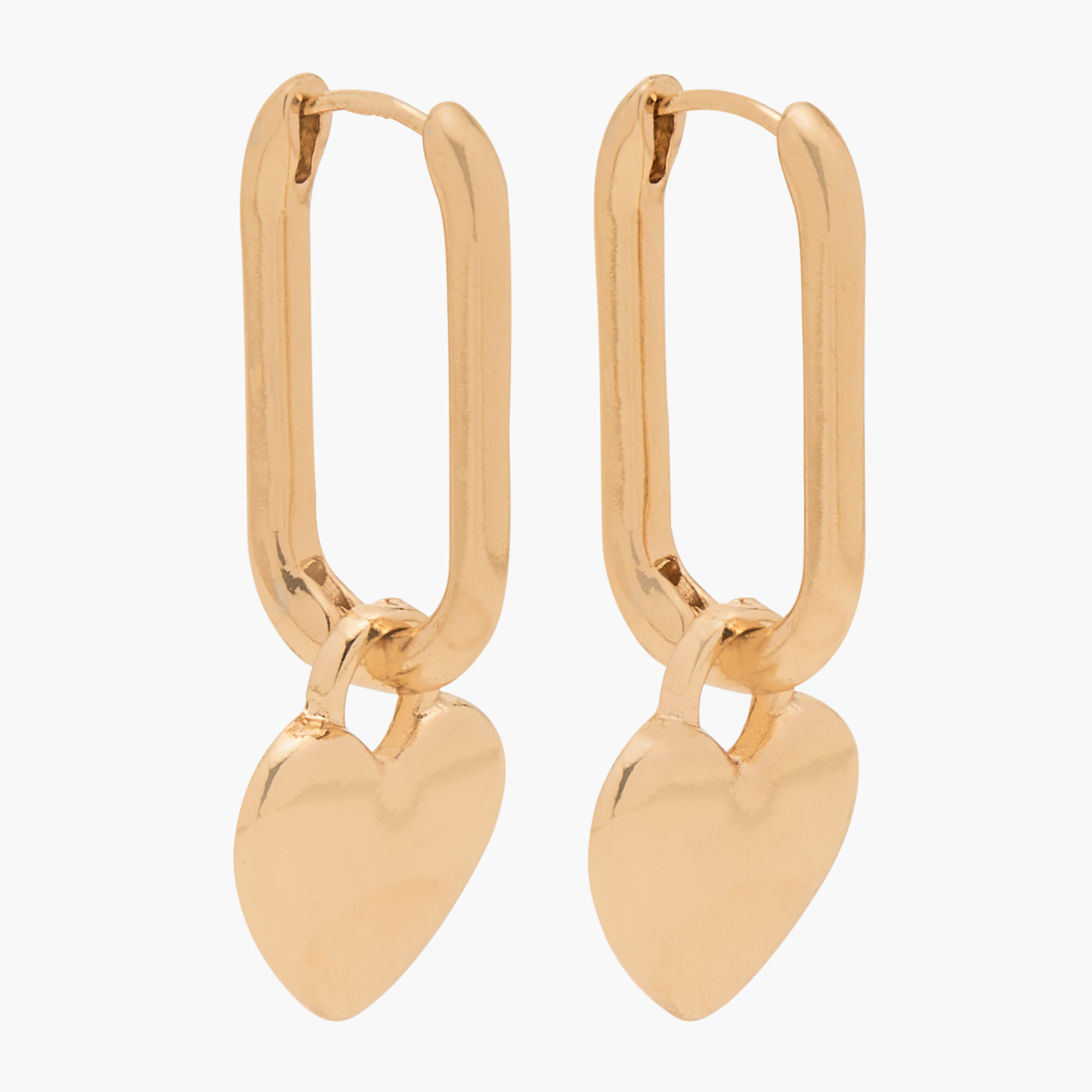 Heart Charm Dangling Hoop Earrings with Hinged Snap Closure-women-watchesandjewellery-jewellery-earrings-image-2