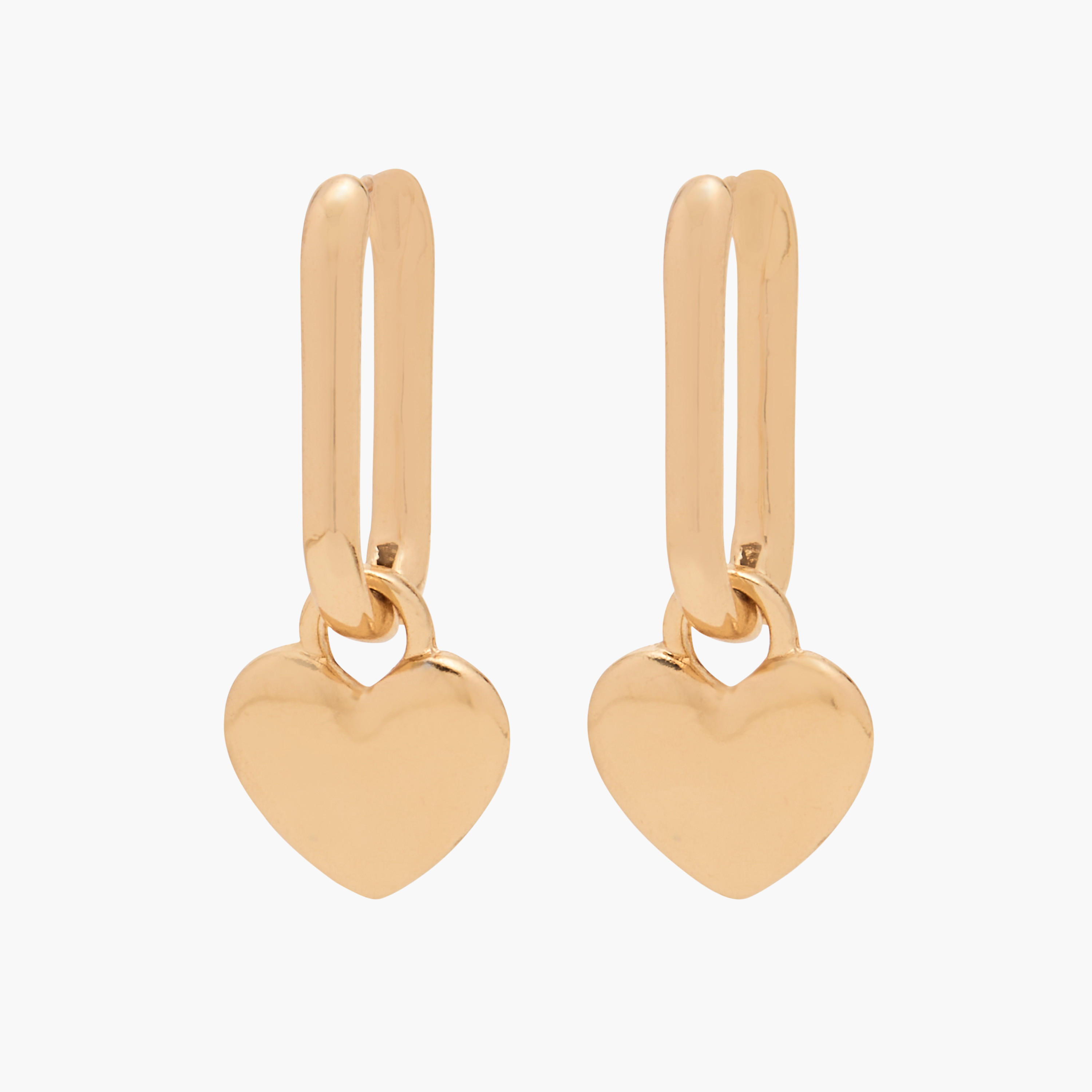 Heart Charm Dangling Hoop Earrings with Hinged Snap Closure-women-watchesandjewellery-jewellery-earrings-image-4