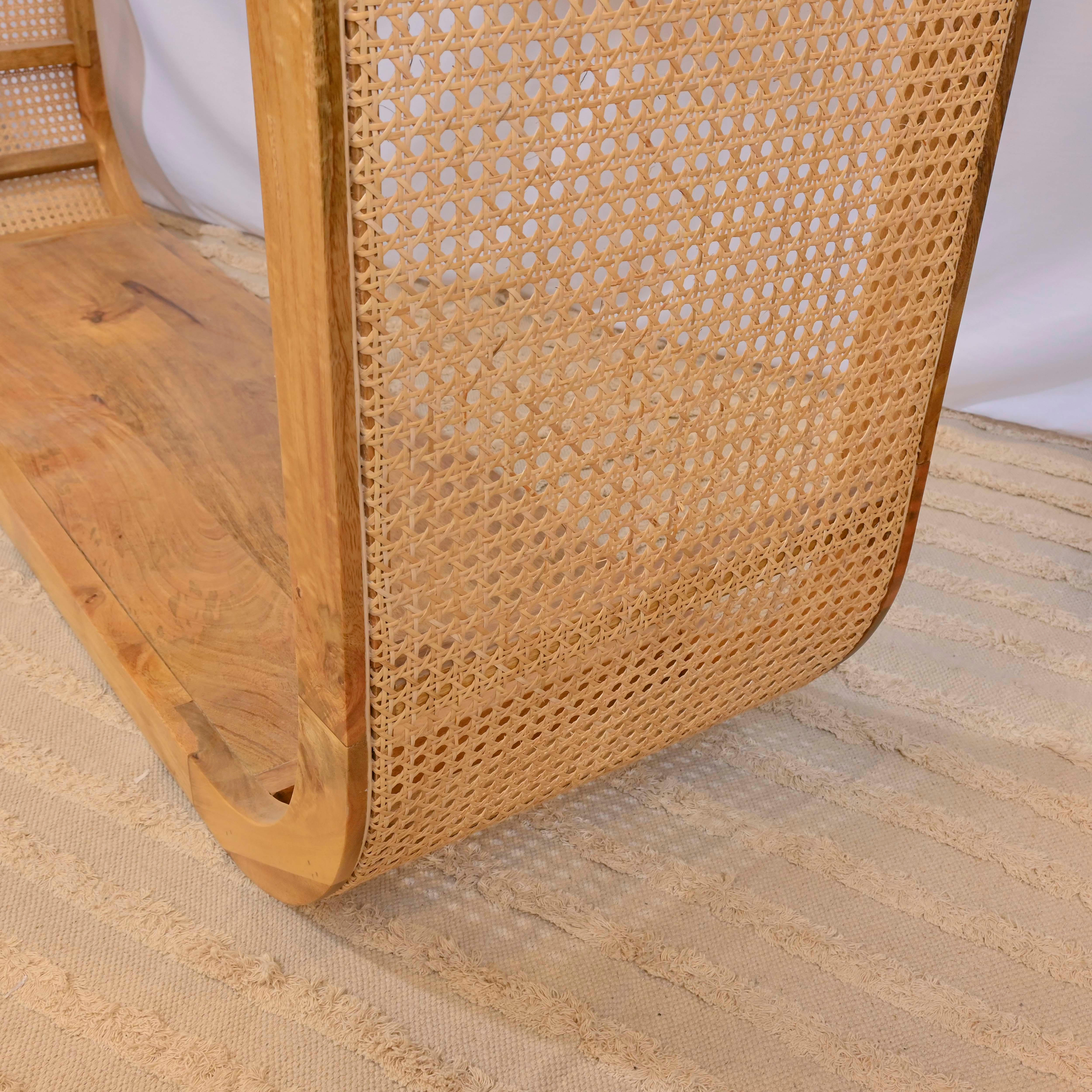 Crafted by Lifestyle Wood and Rattan Console Table - 150x40x55 cms-furniture-livingroom-consoletablesandmirrors-image-3