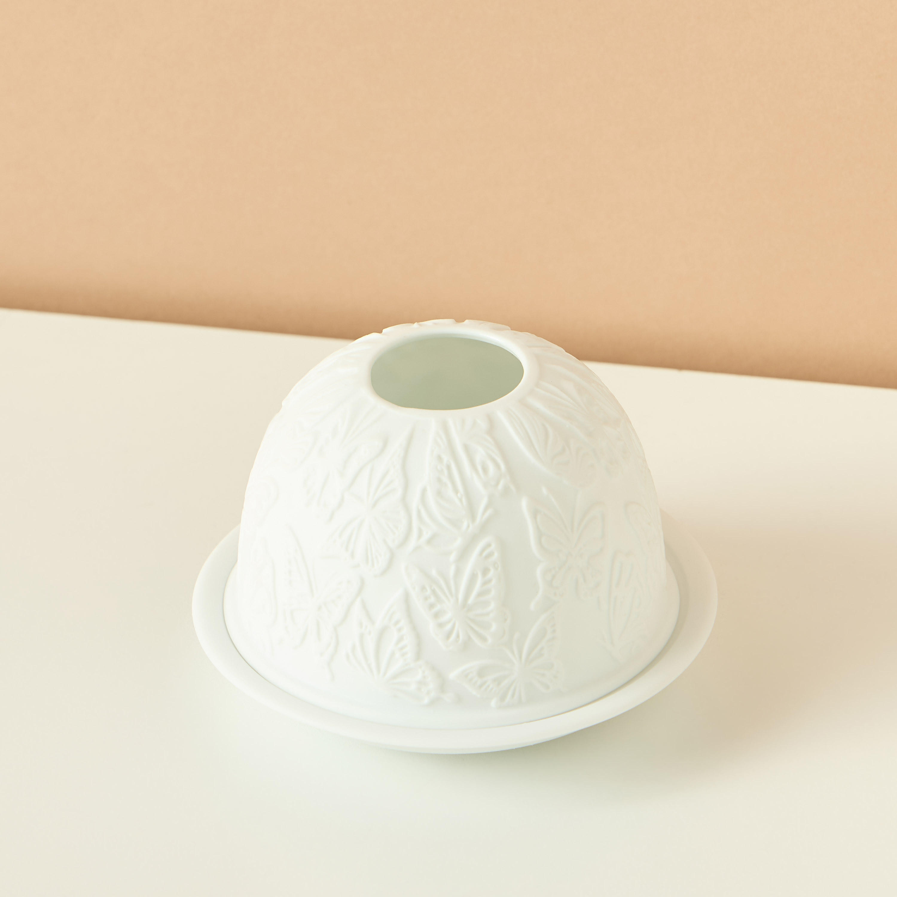 Butterly Ceramic Tealight Candleholder - 12x8 cms-household-decor-candleholdersandlanterns-image-3