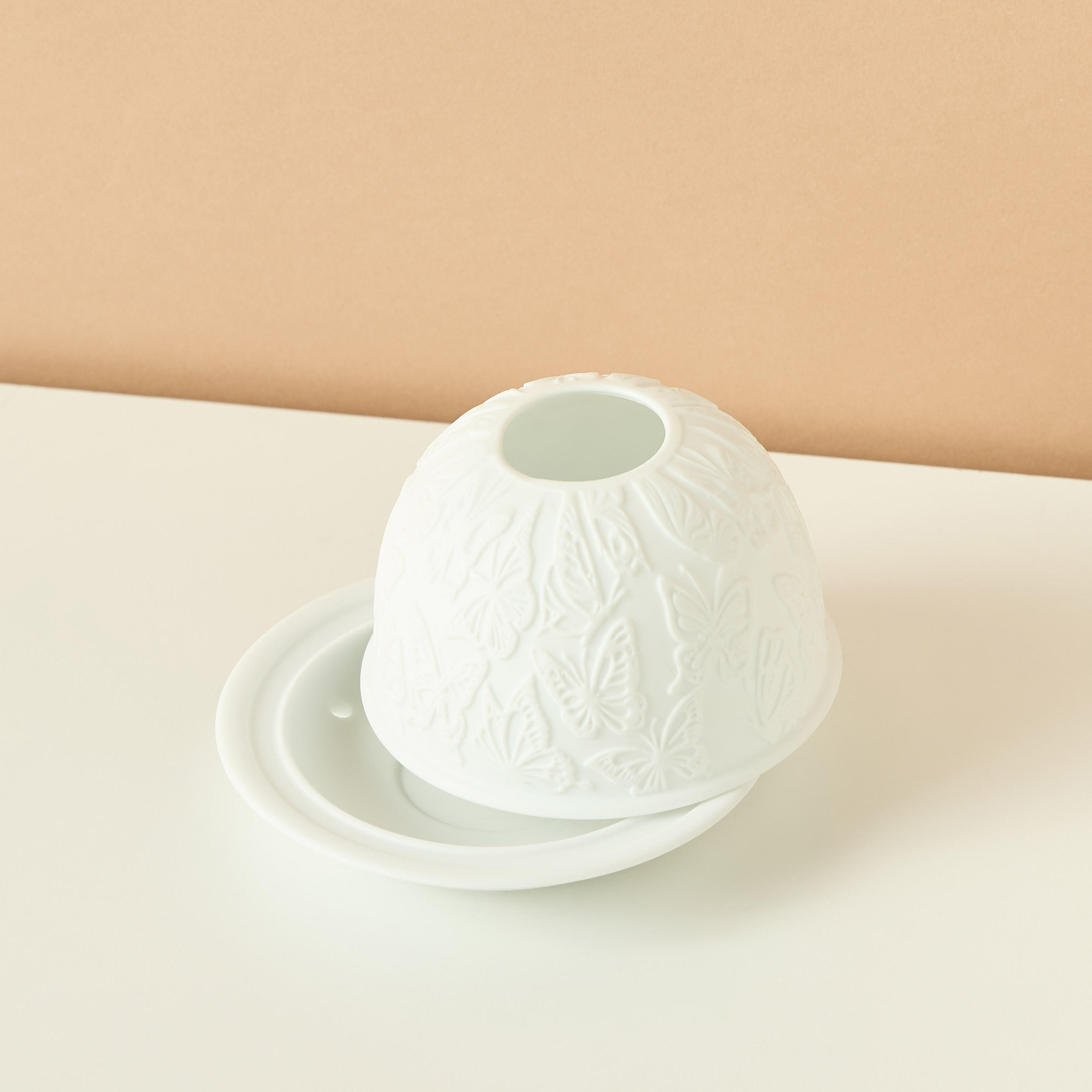 Butterly Ceramic Tealight Candleholder - 12x8 cms-household-decor-candleholdersandlanterns-image-4