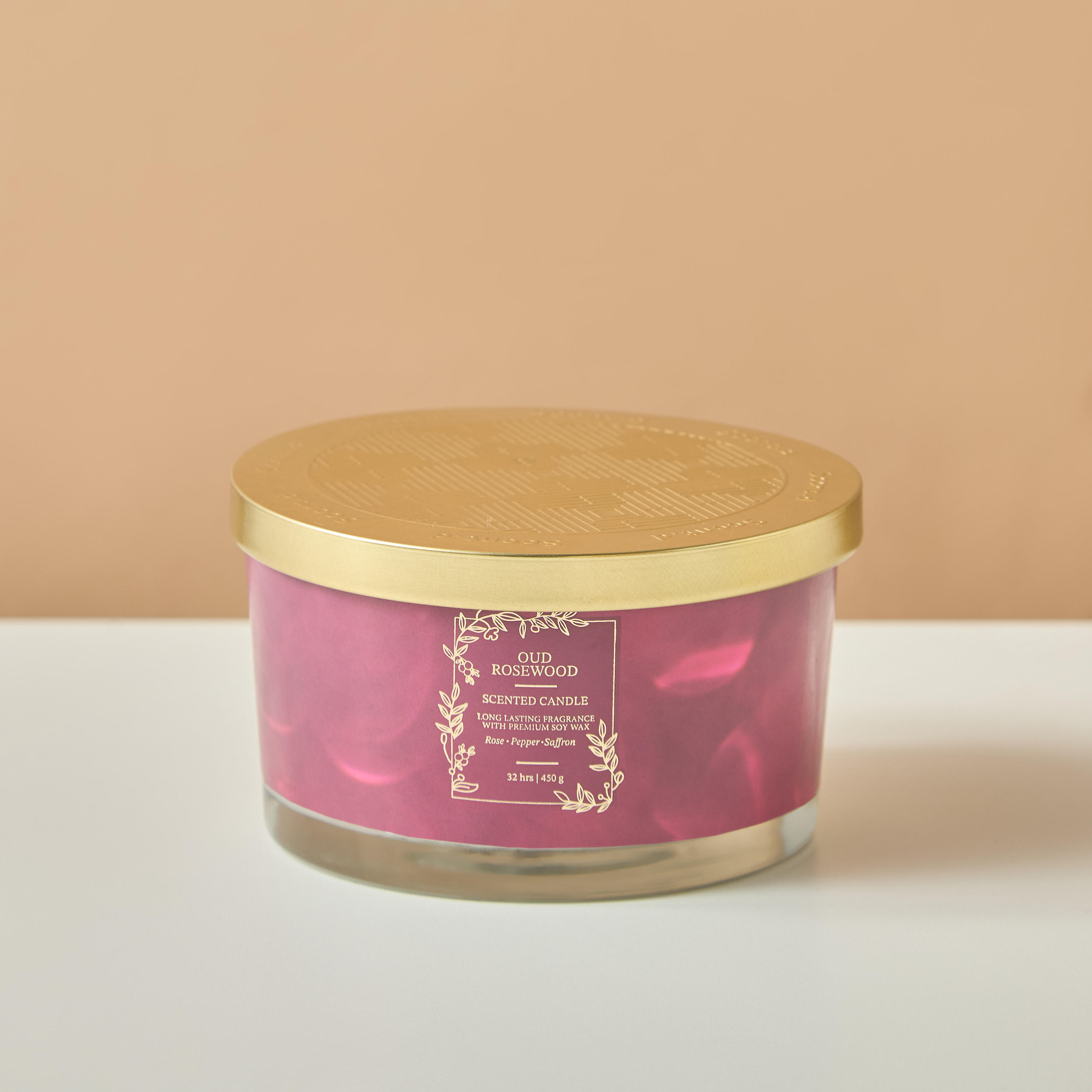 Scent.d Pomegranate Noir Scented 3-Wick Jar Candle - 450 gms-household-homefragrance-candles-image-2