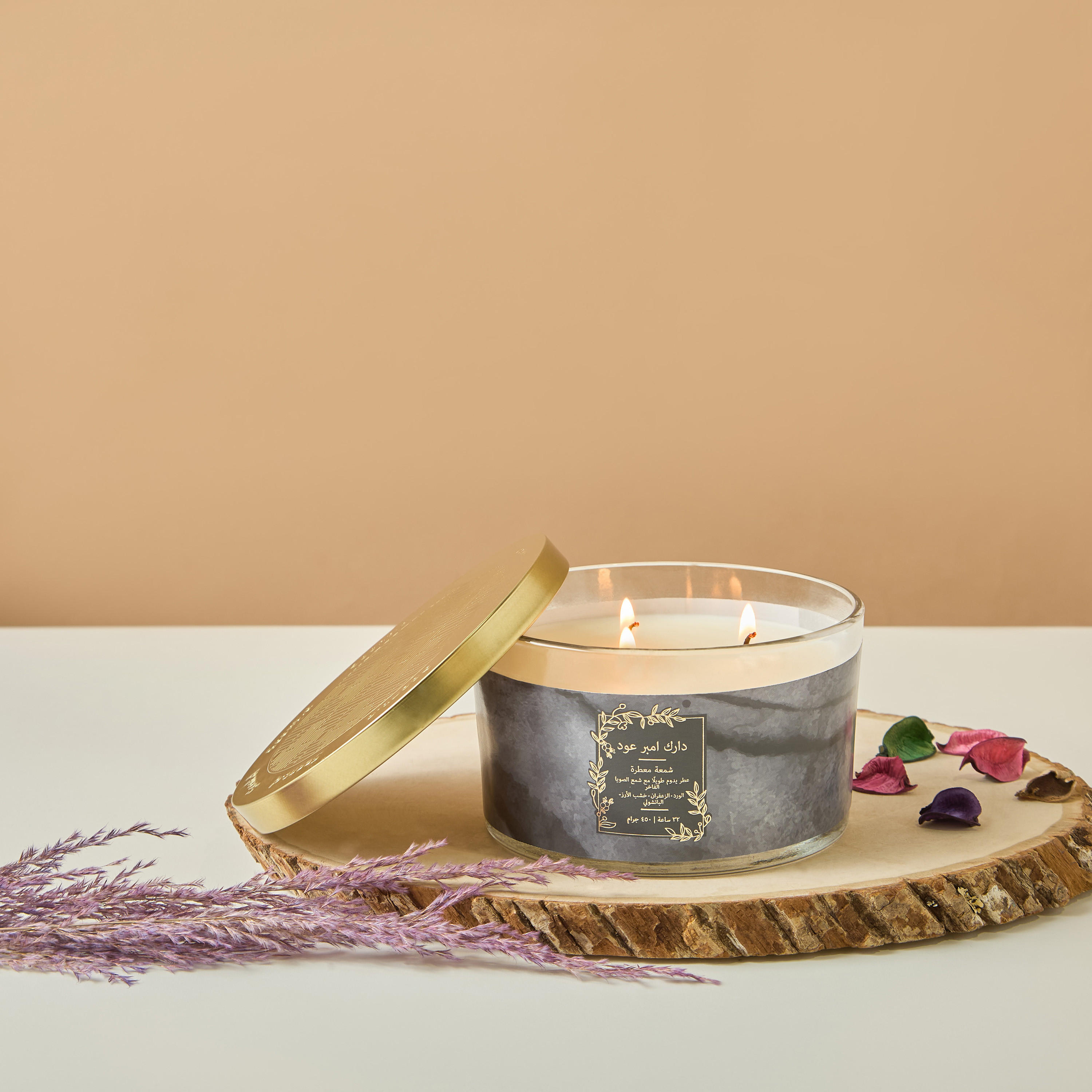 Scent.d Pomegranate Noir Scented 3-Wick Jar Candle - 450 gms-household-homefragrance-candles-image-1