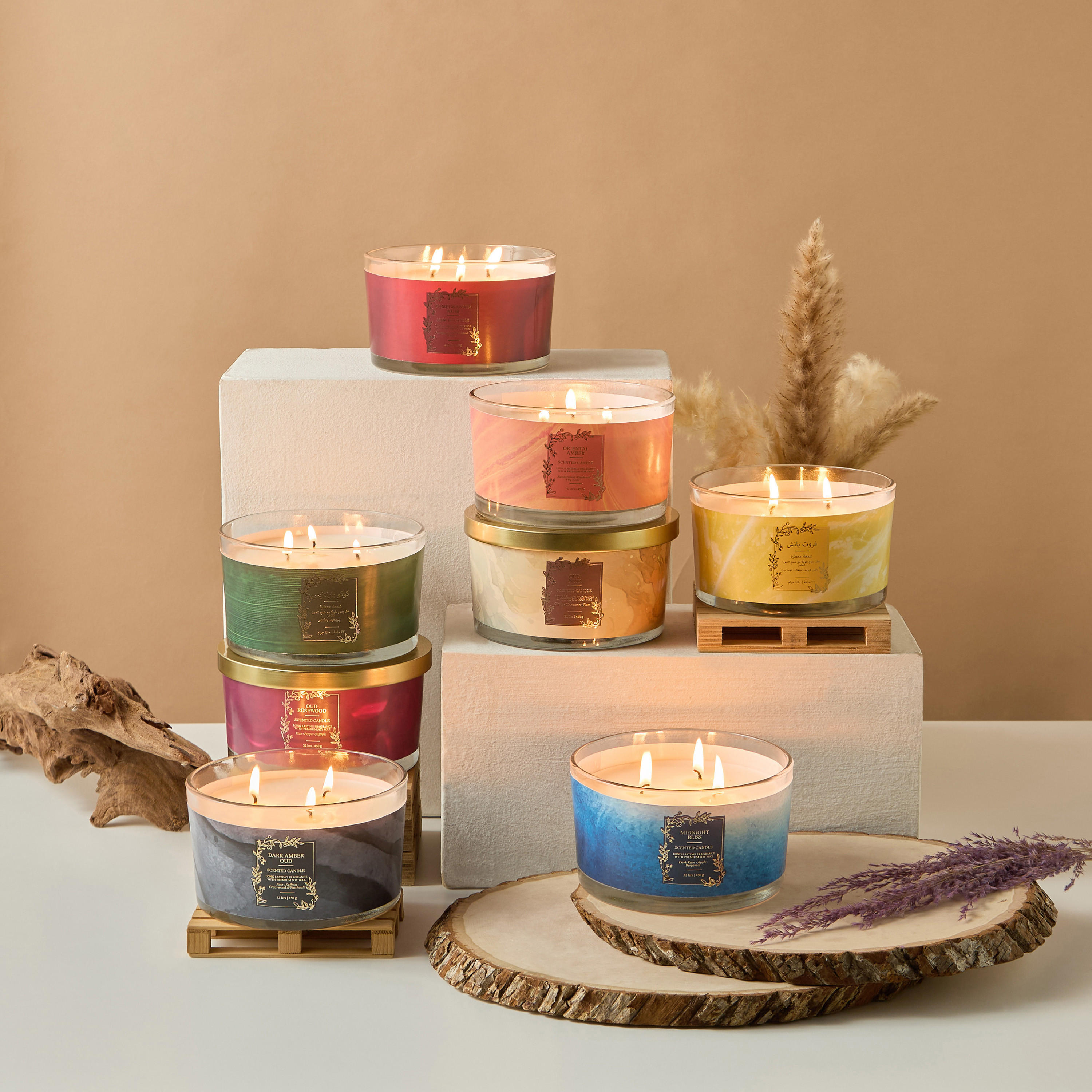 Scent.d Pomegranate Noir Scented 3-Wick Jar Candle - 450 gms-household-homefragrance-candles-image-4