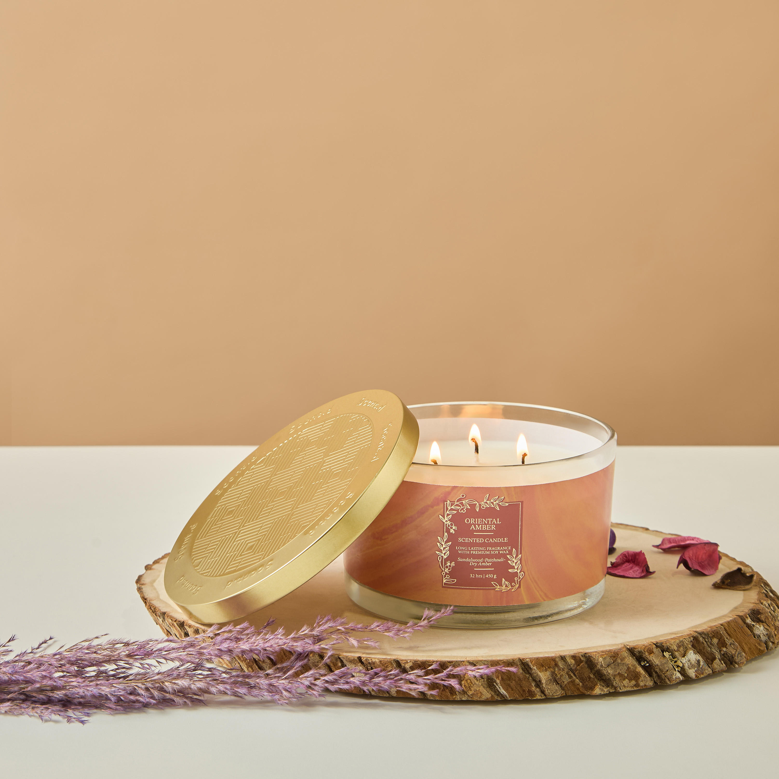 Scent.d Pomegranate Noir Scented 3-Wick Jar Candle - 450 gms-household-homefragrance-candles-image-1