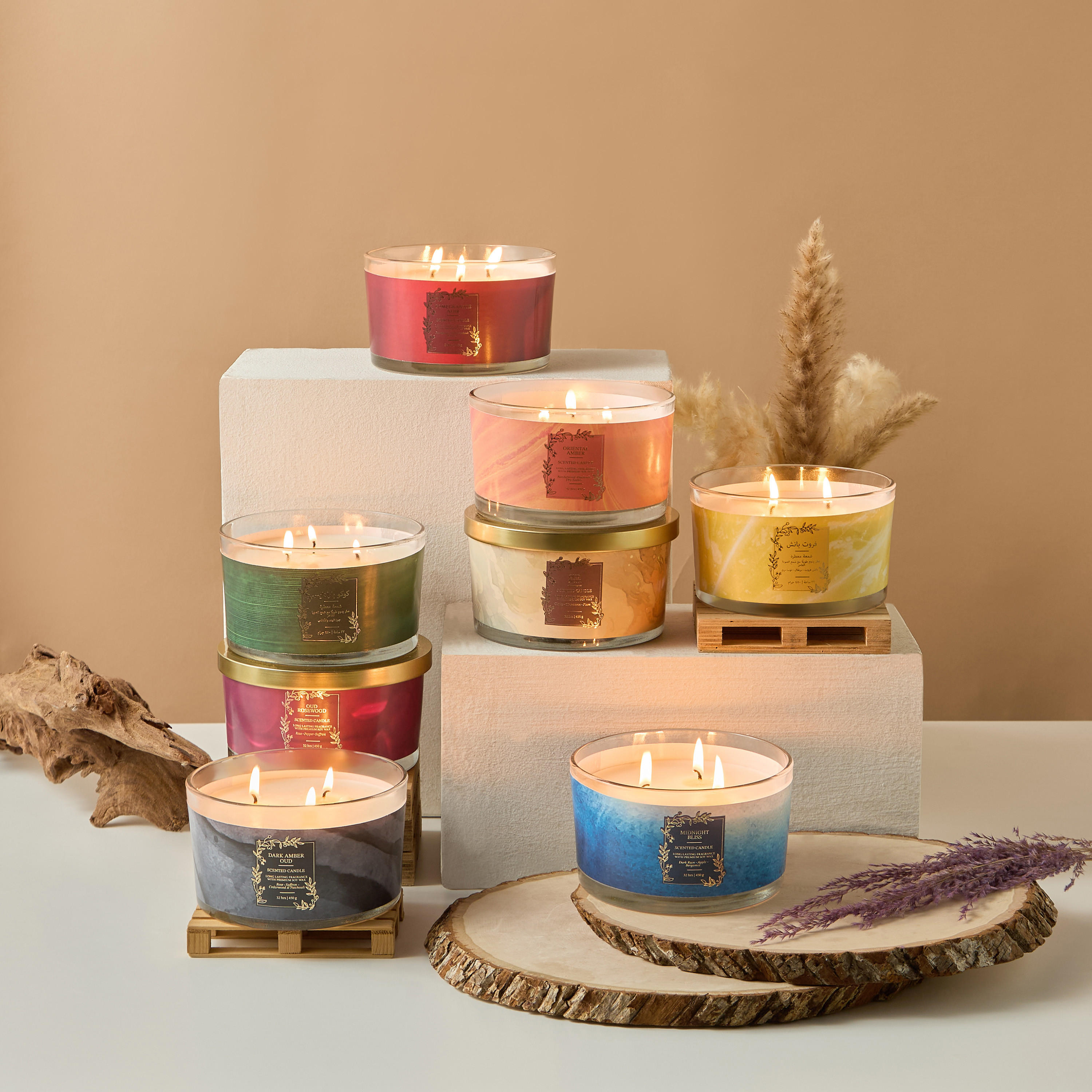 Scent.d Pomegranate Noir Scented 3-Wick Jar Candle - 450 gms-household-homefragrance-candles-image-4