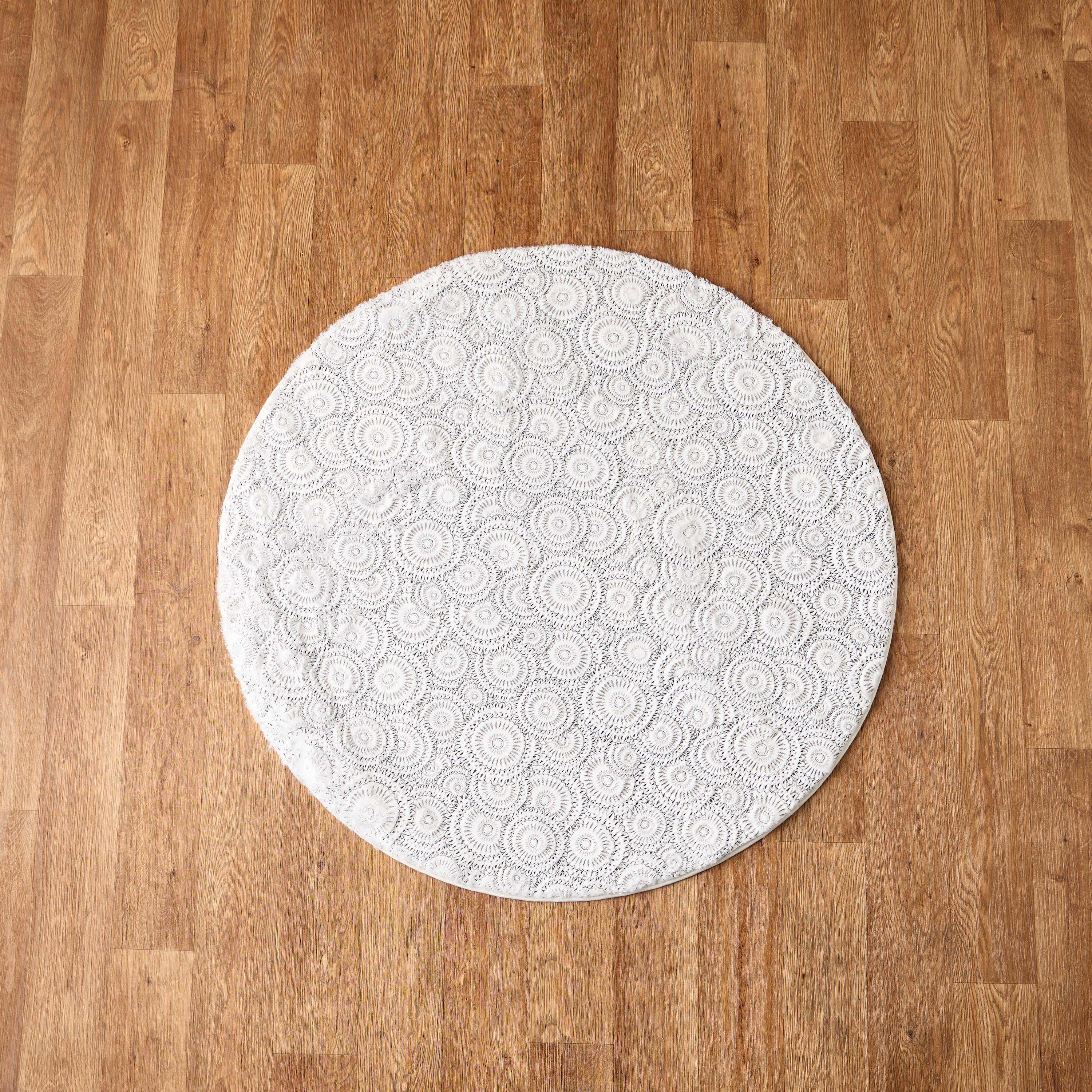 Foiled Faux Rabbit Fur Rug - 120 cms-household-rugsandcarpets-rugs-image-2