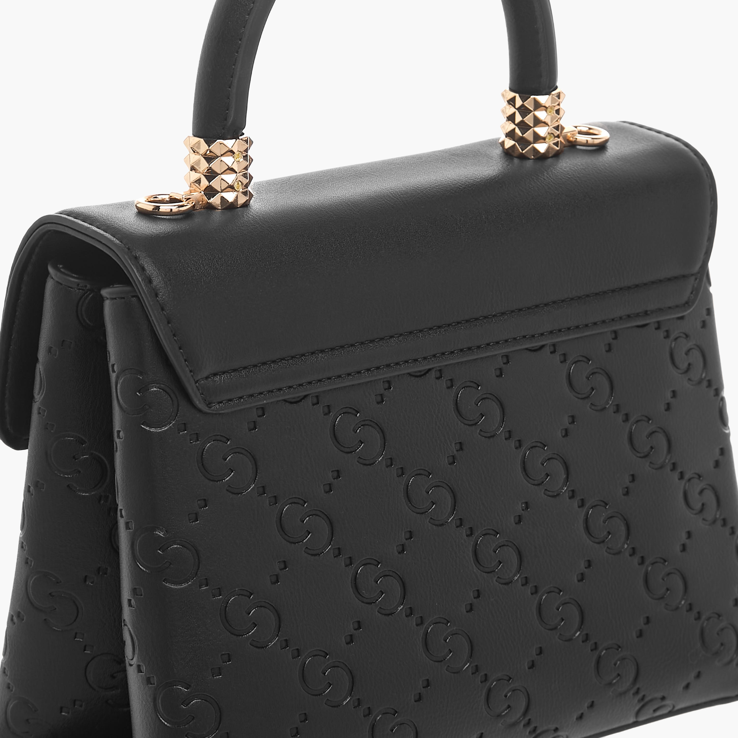 Celeste Monogram Embossed Crossbody Bag with Flap Closure-women-bagsandwallets-handbags-image-5
