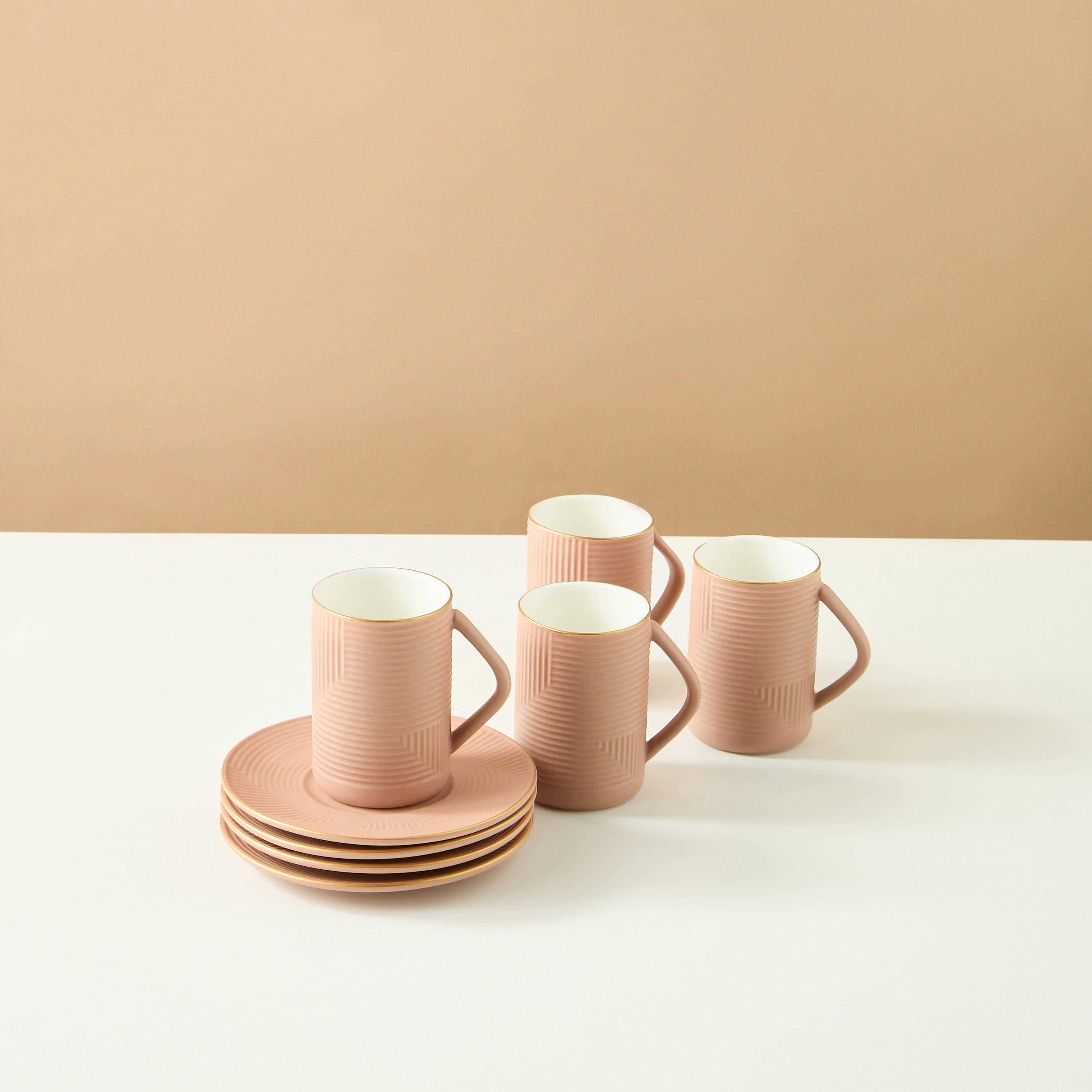 Jawhara 8-Piece Ceramic Cup and Saucer Set-household-dining-teaandcoffee-teaandcoffeesets-image-1