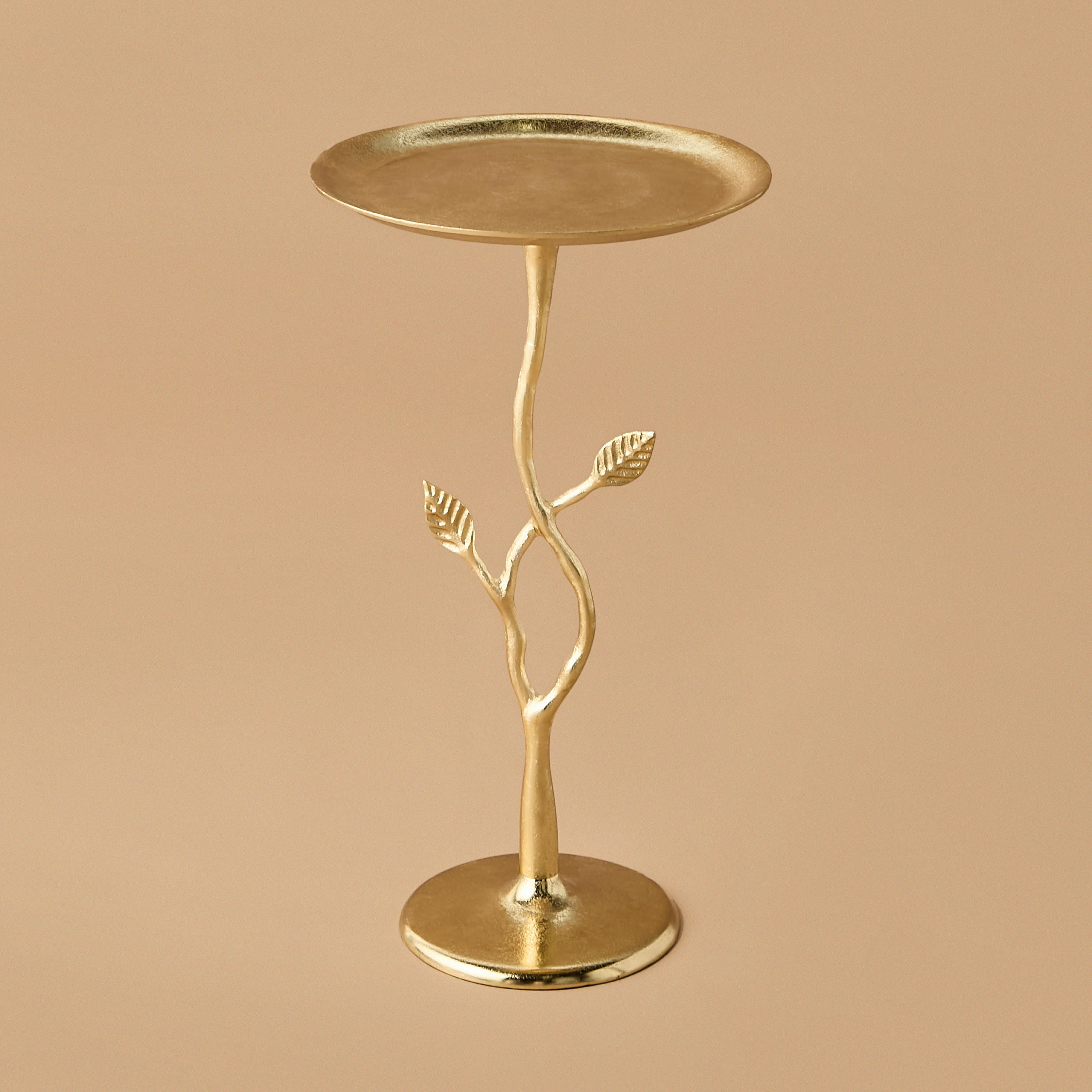 Leaf Mango Wood Pedestal Table - 33x57 cms-furniture-livingroom-sideandendtables-image-2