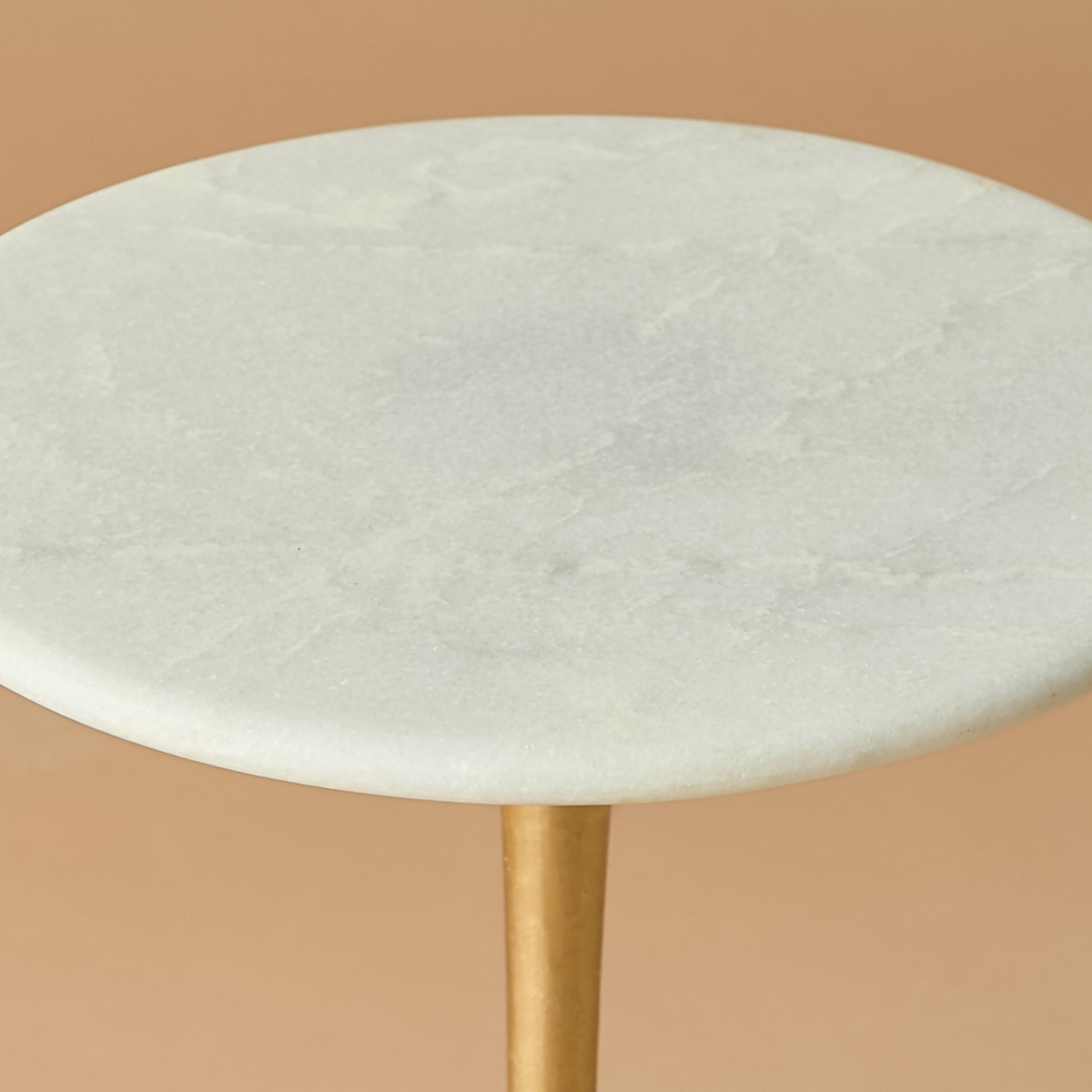 Marble Top Pedestal Table - 30x57 cms-furniture-livingroom-sideandendtables-image-3
