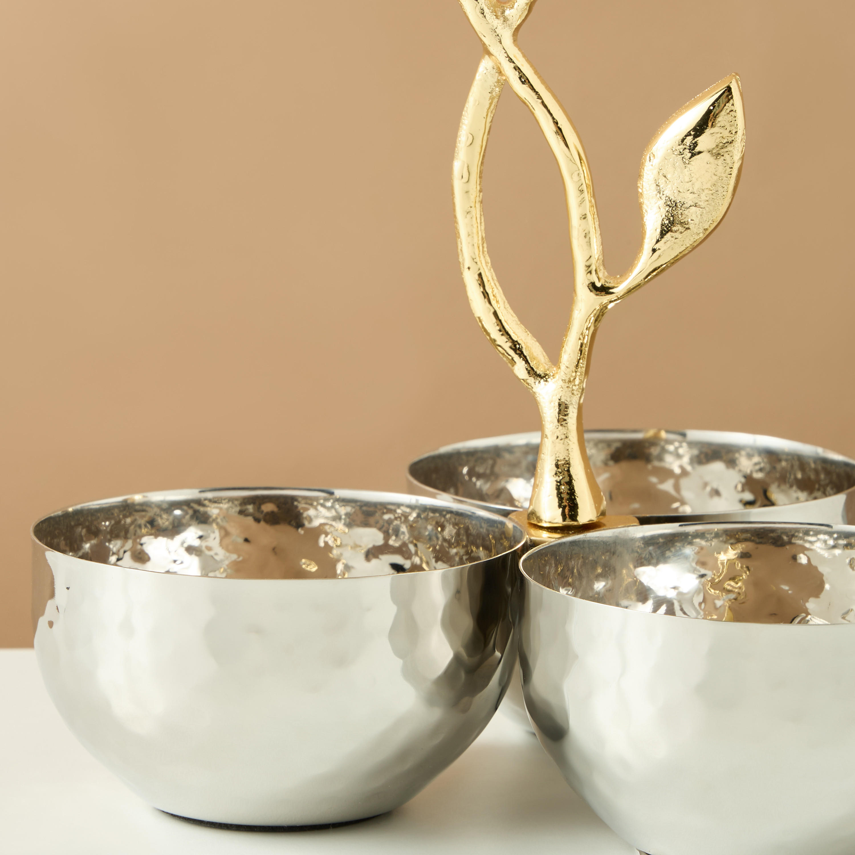 Leaf Accent Triple Serving Bowls-household-dining-dinnerware-bowls-image-3
