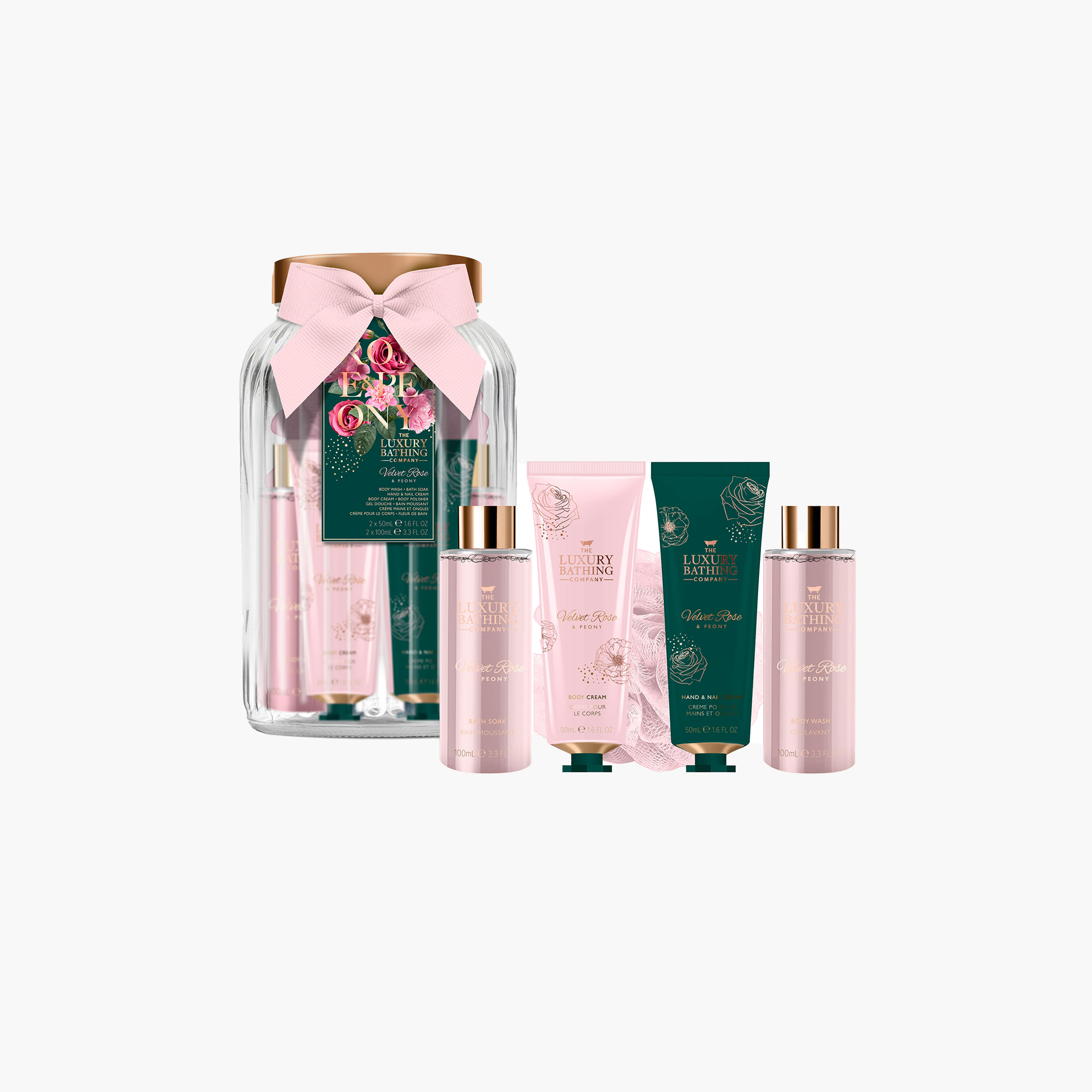 مجموعة هدايا فيلفيت روز وبيوني 6 قطع من ذا لكجري بيثينج كومباني-beautyandpersonalcare-giftsets-image-1