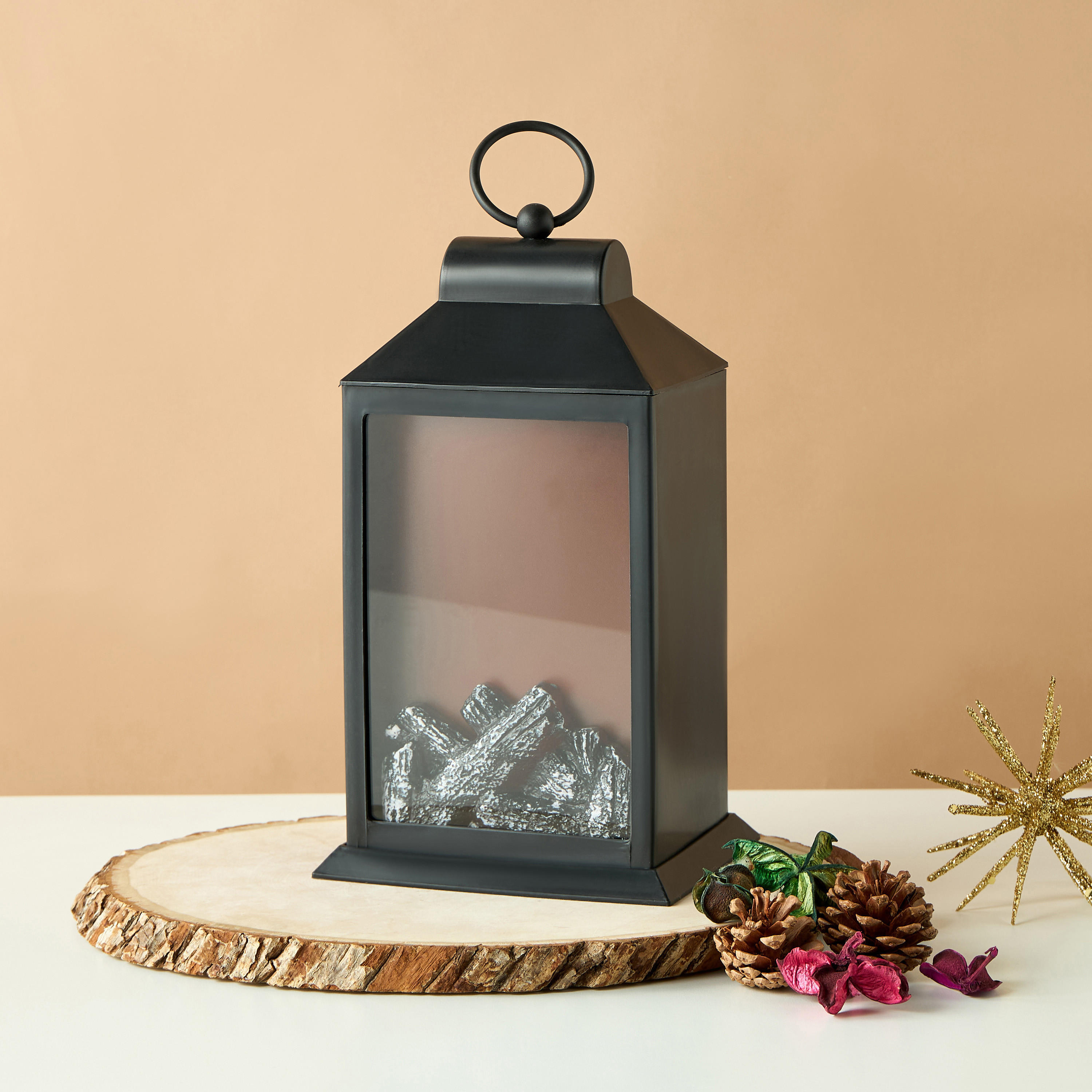 Flameless Portable LED Fire Flame Lantern with USB - 27 cms-household-decor-candleholdersandlanterns-image-2