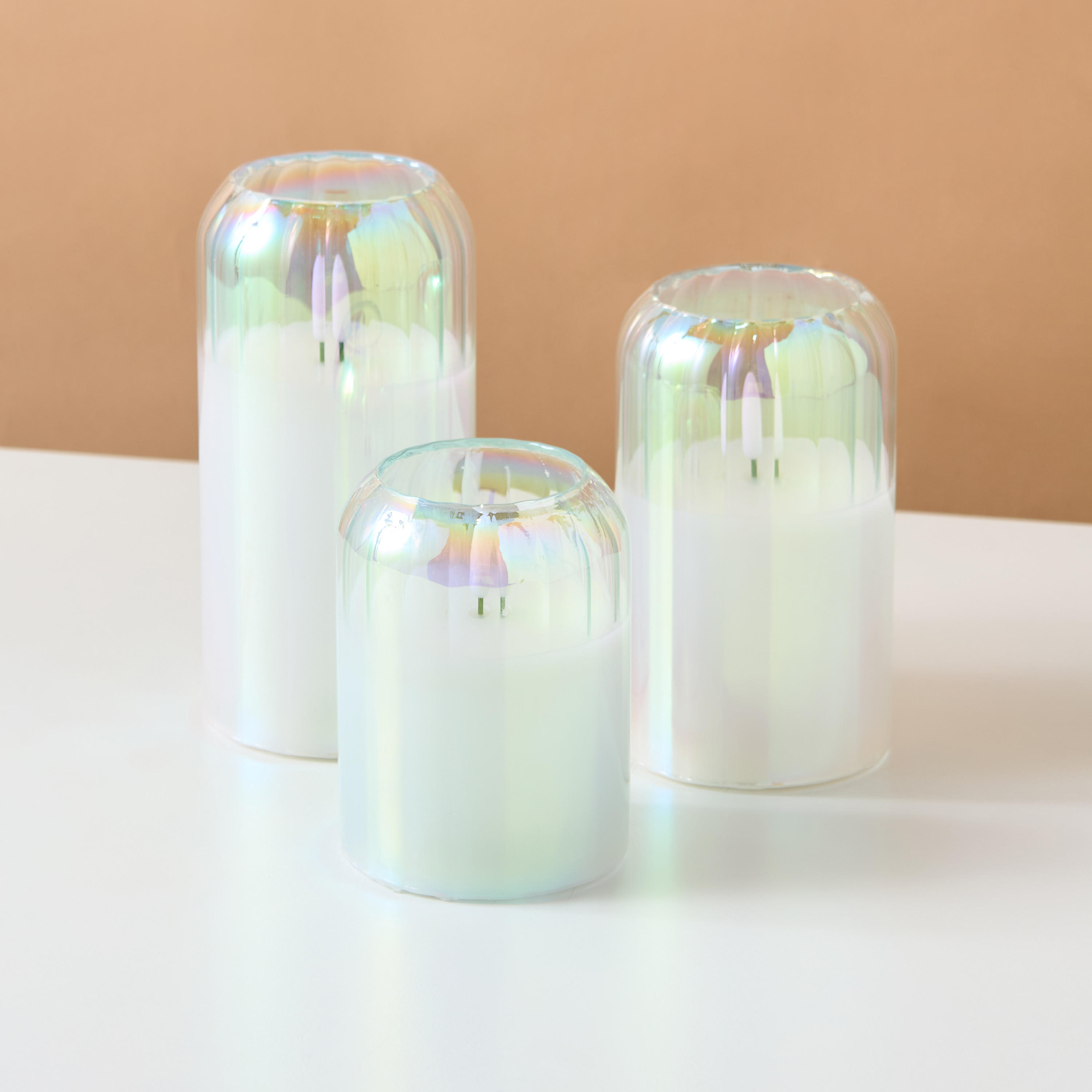 Flameless LED 3-Piece Glass Illuminar Candle Set - 25x9x17 cms-household-homefragrance-candles-image-2
