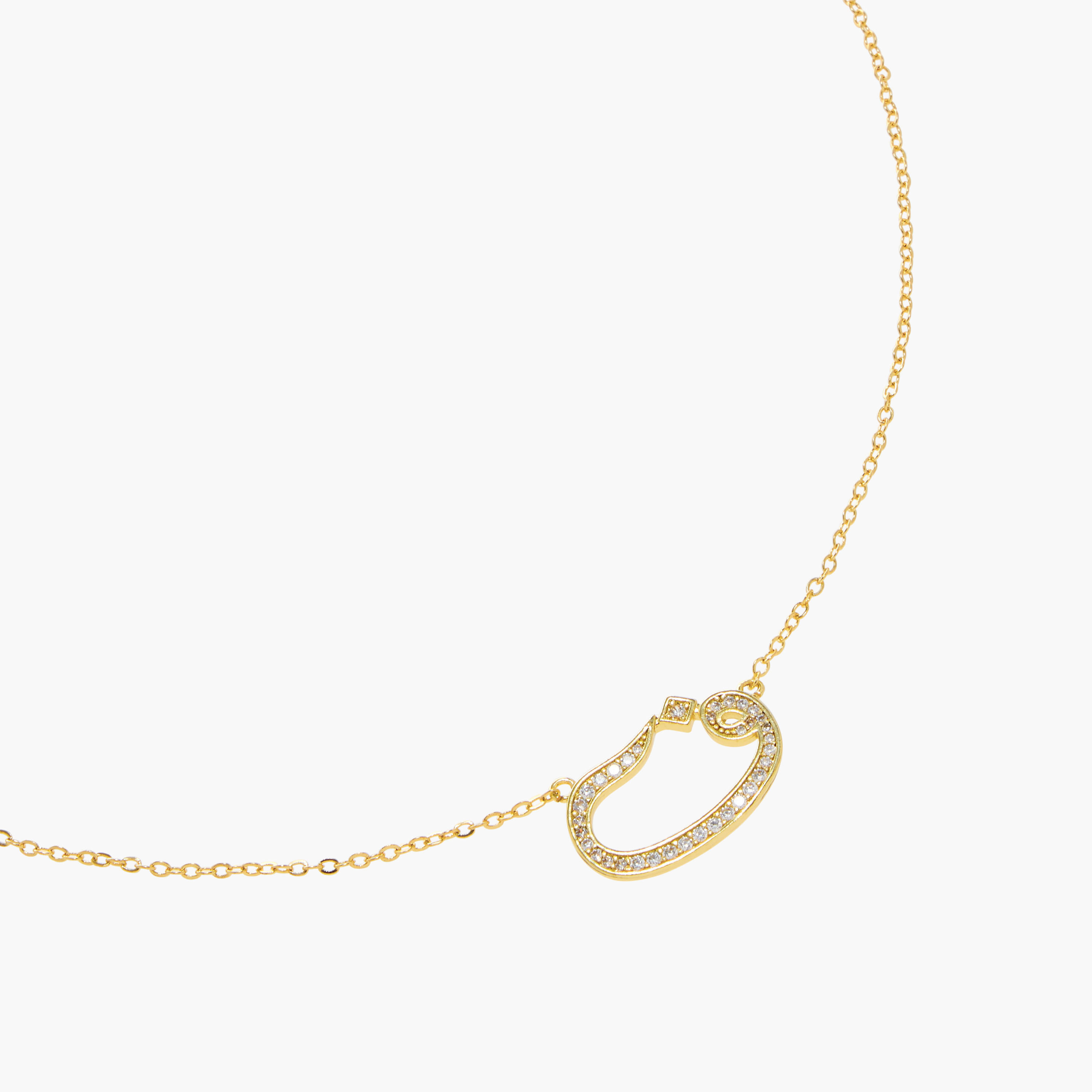 Embellished Arabic Letter Pendant Necklace with Lobster Clasp Closure-women-watchesandjewellery-jewellery-necklacesandpendants-image-2