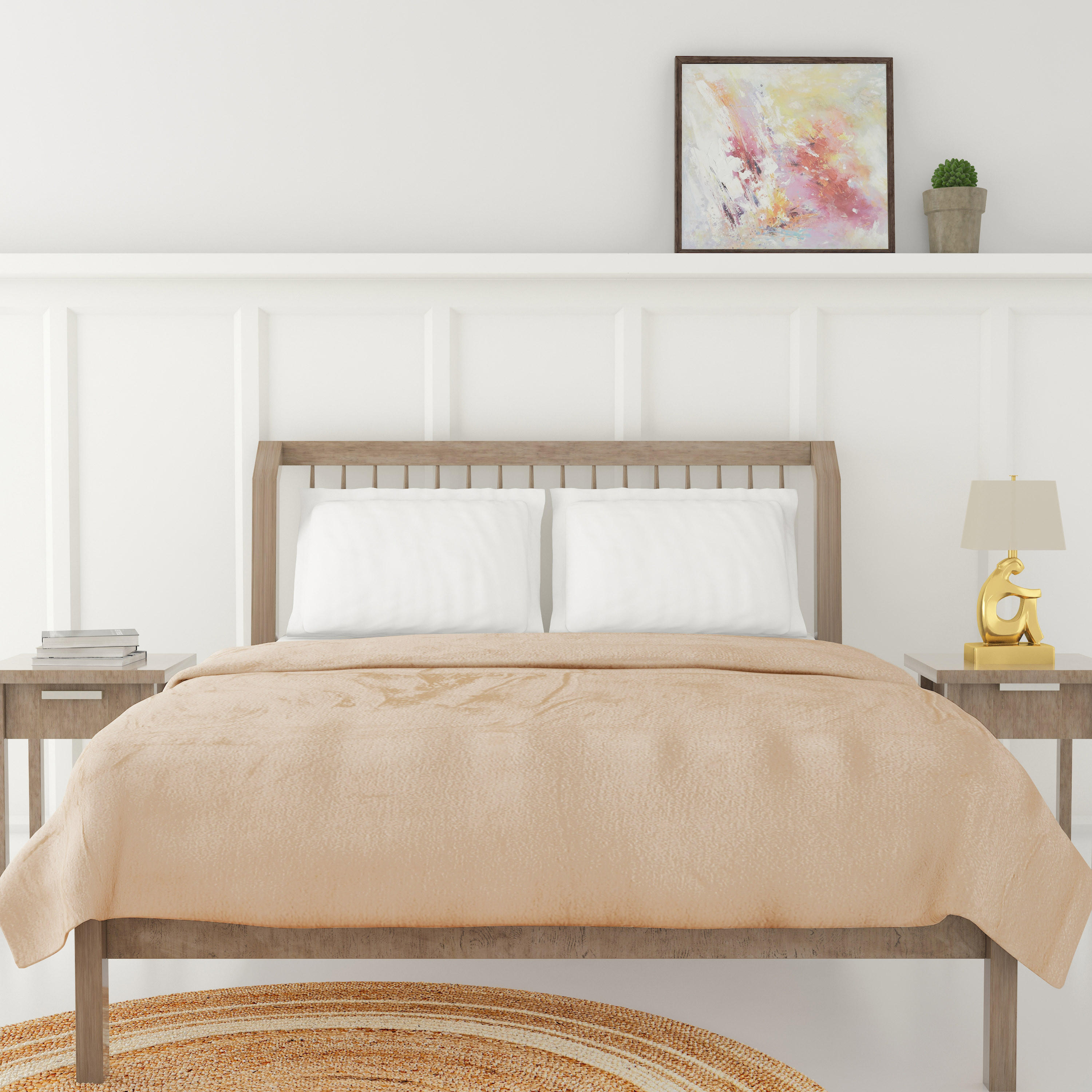 Luxury 240 GSM Soft Plush Flannel Blanket - 200x200 cms-household-bedding-blankets-image-1