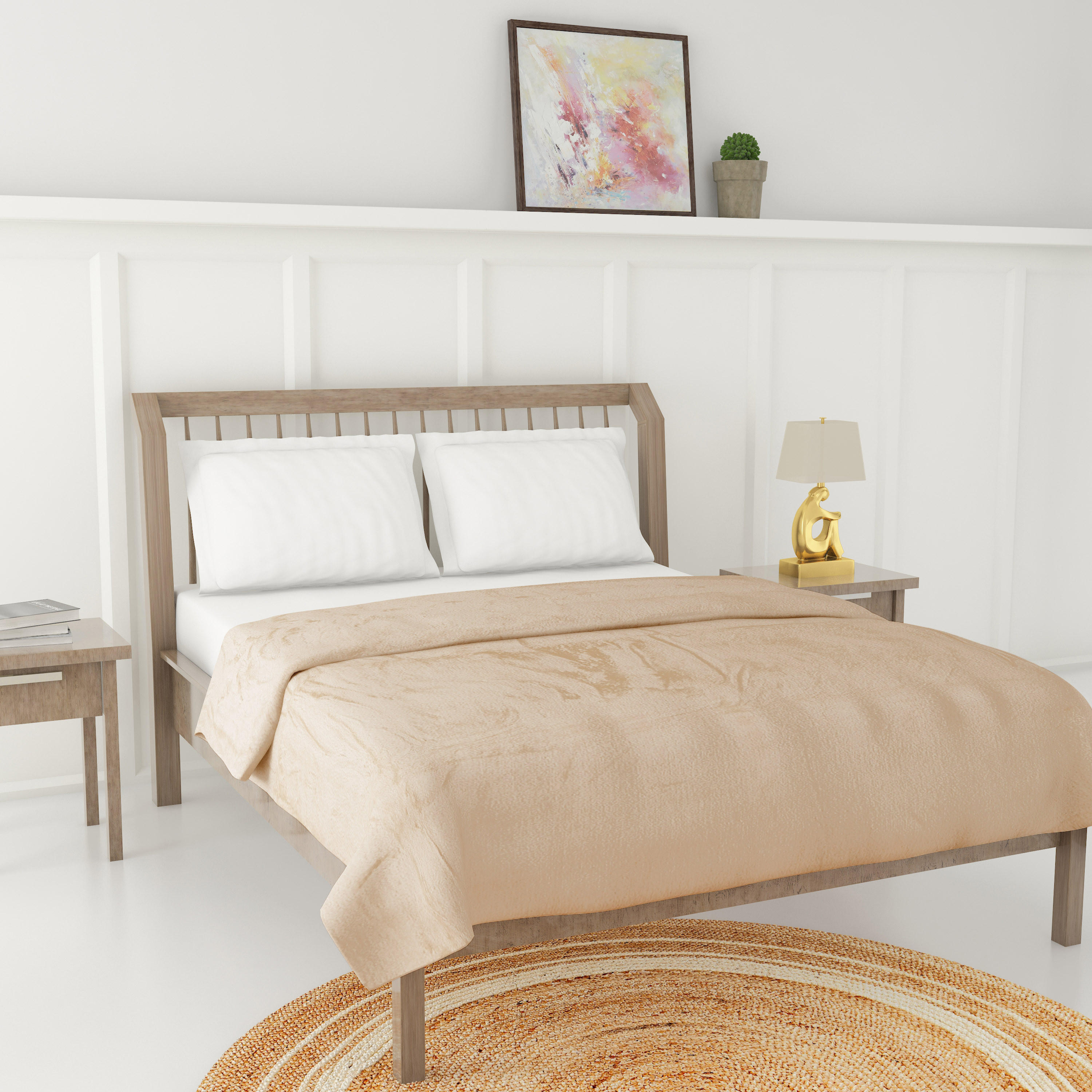 Luxury 240 GSM Soft Plush Flannel Blanket - 200x200 cms-household-bedding-blankets-image-2