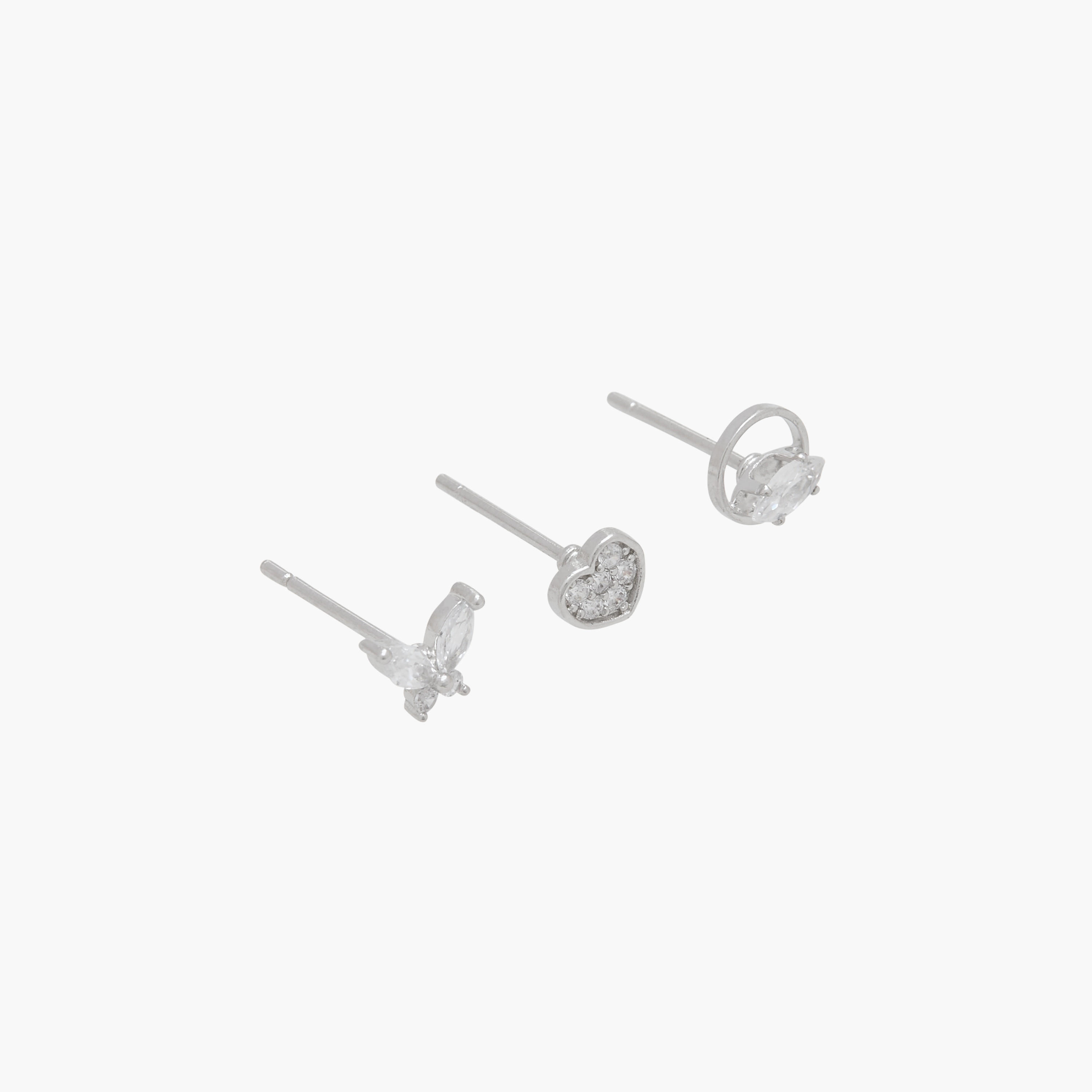 حلقان مزينة بمكبس إغلاق خلفي - طقم من 3 أزواج-women-watchesandjewellery-jewellery-earrings-image-5