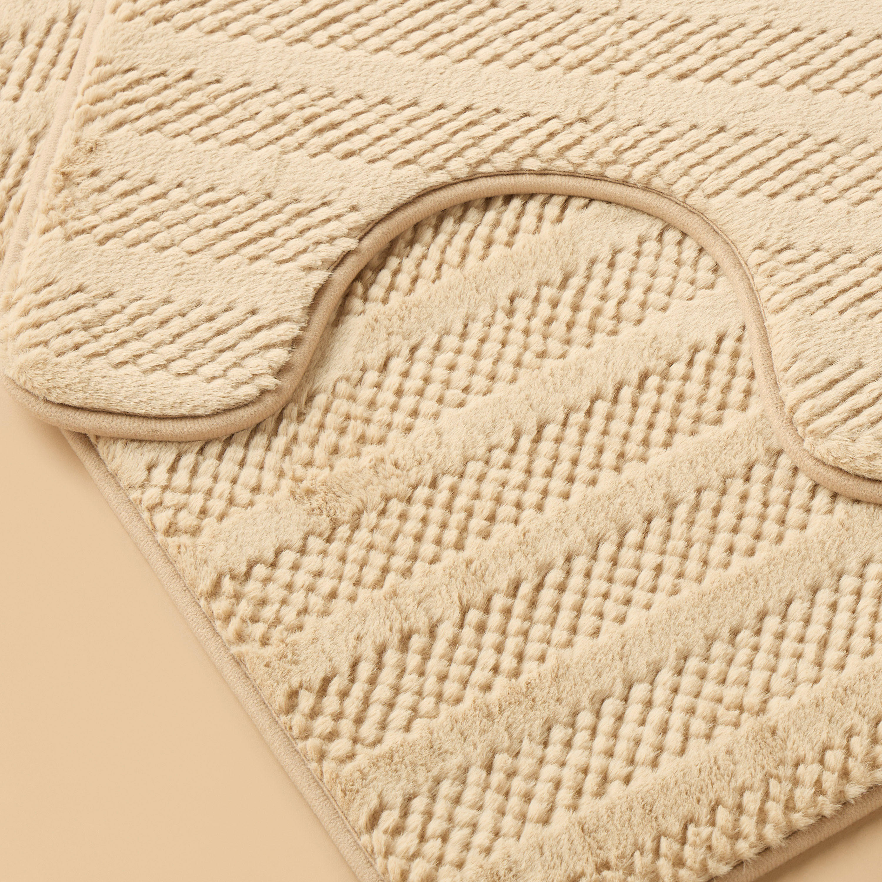 Textured 2-Piece Foam Bath Mat Set - 50x80 cm-household-bathandlaundry-bathlinen-bathmatsandtubmats-image-4