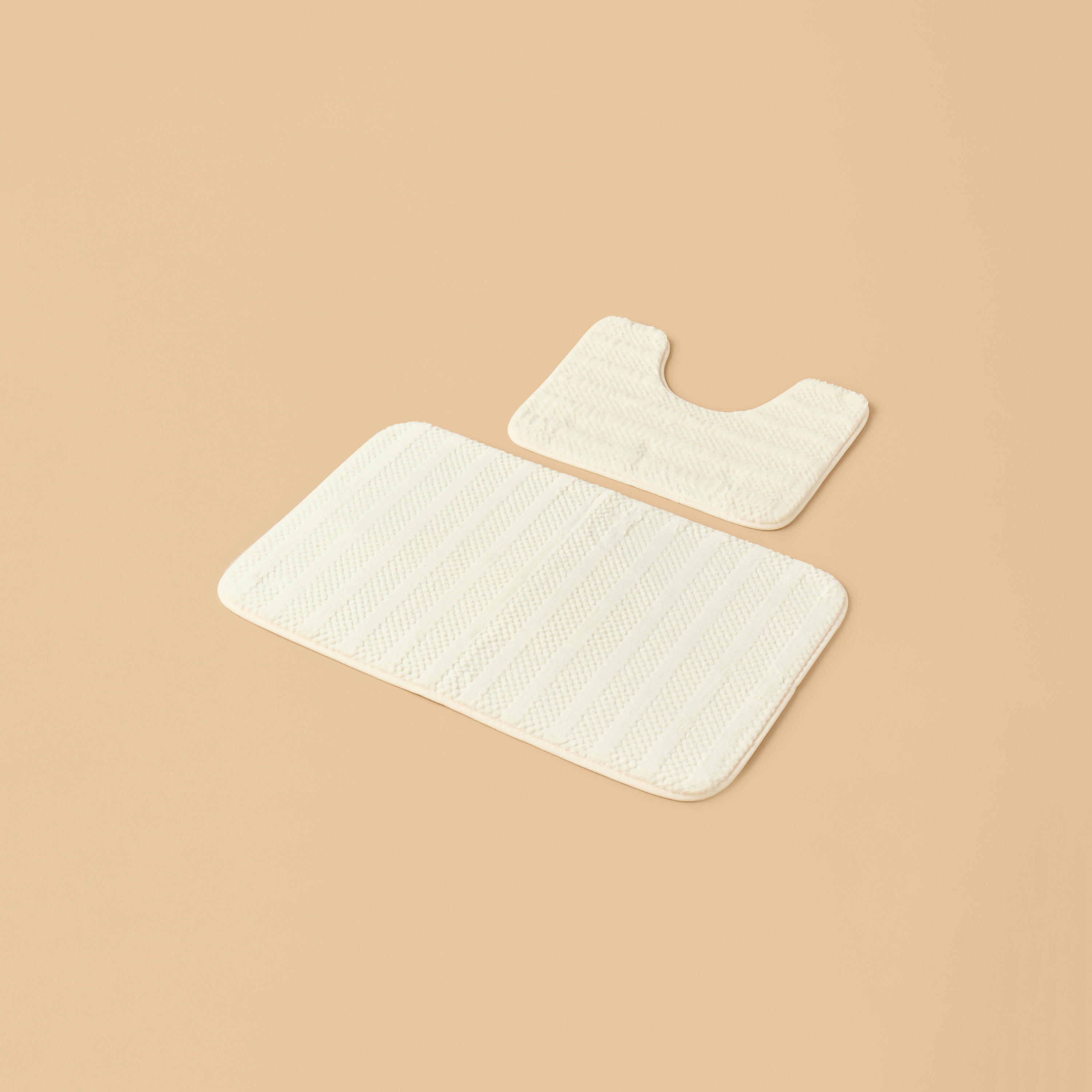 Textured 2-Piece Foam Bath Mat Set - 50x80 cm-household-bathandlaundry-bathlinen-bathmatsandtubmats-image-1