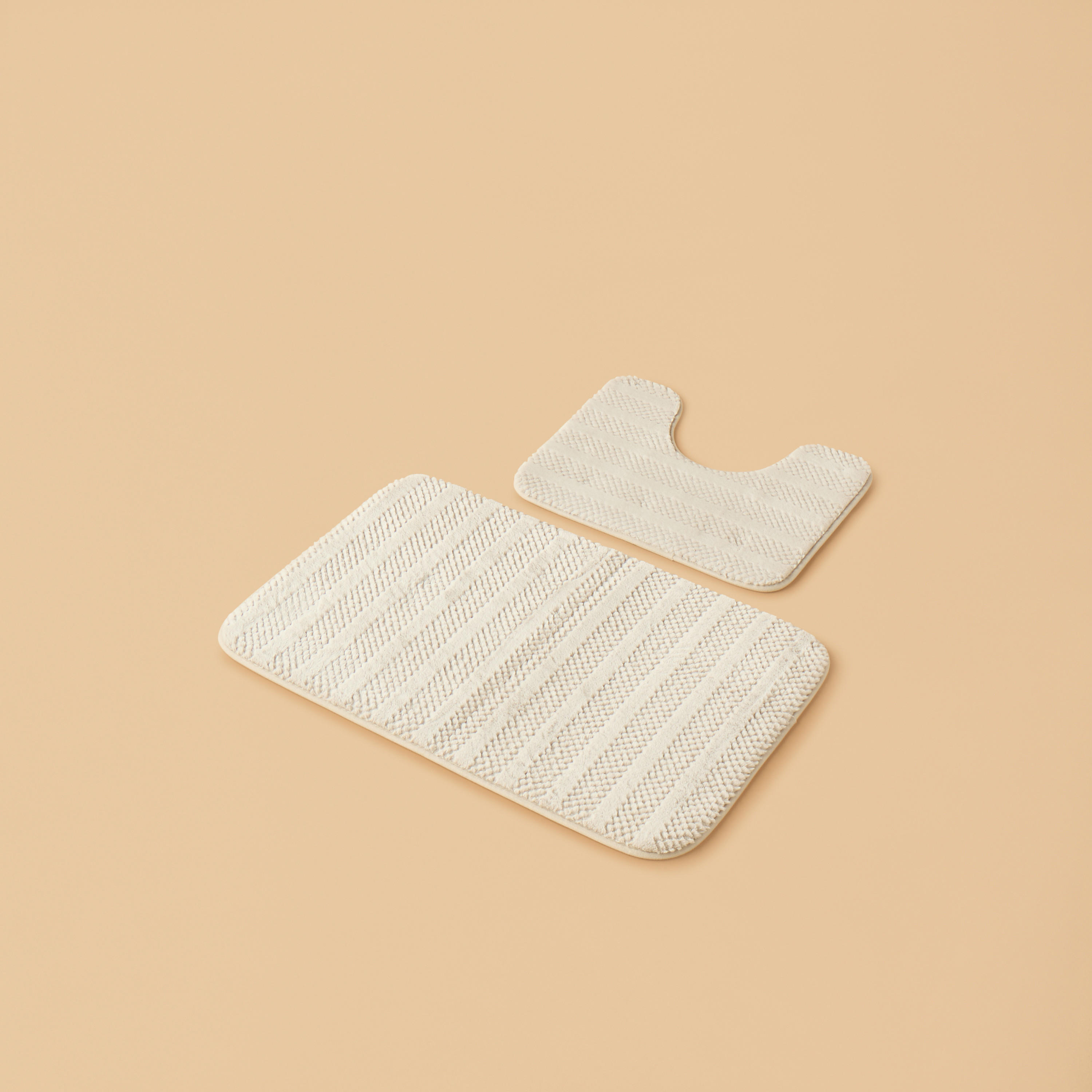 Textured 2-Piece Foam Bath Mat Set - 50x80 cm-household-bathandlaundry-bathlinen-bathmatsandtubmats-image-1