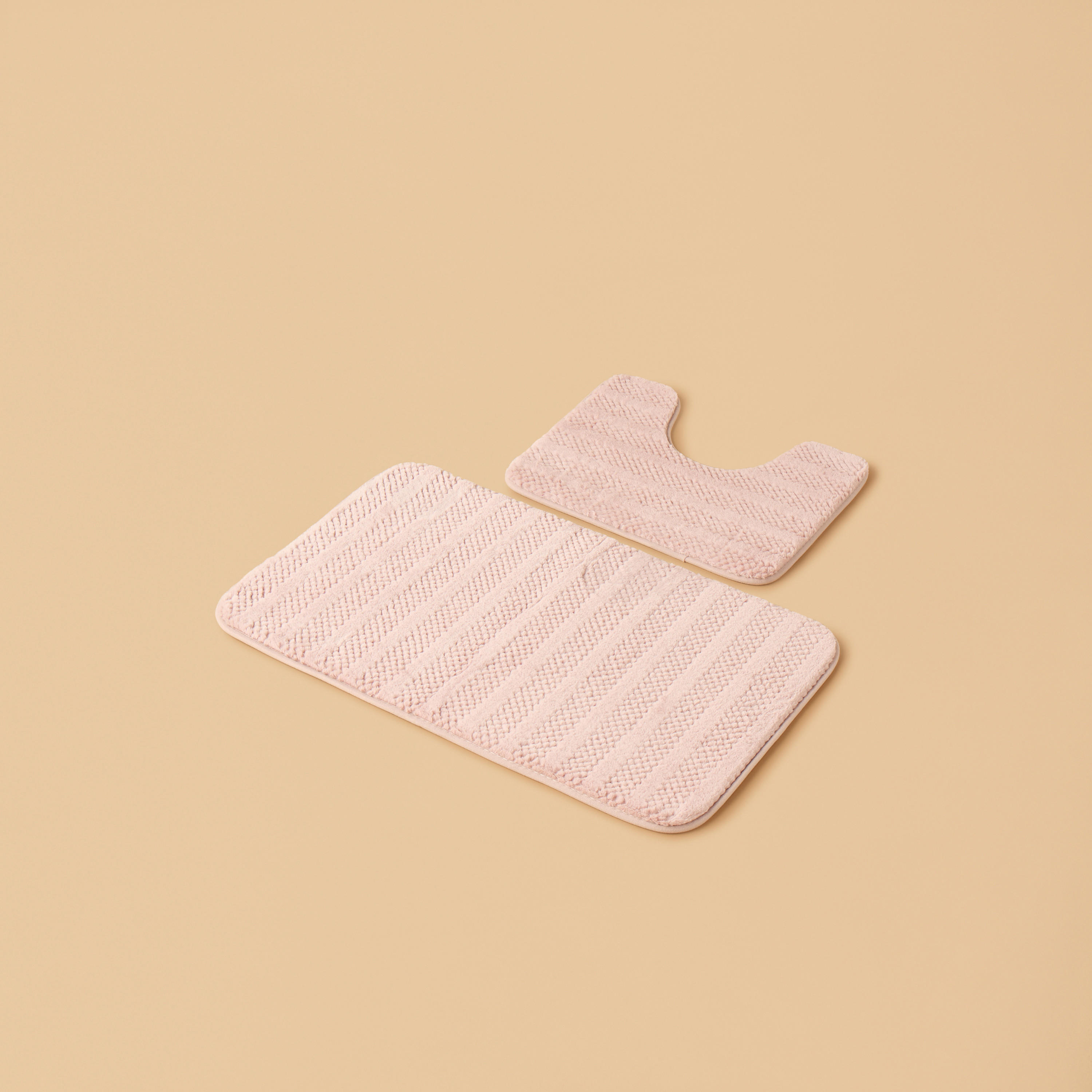 Textured 2-Piece Foam Bath Mat Set - 50x80 cm-household-bathandlaundry-bathlinen-bathmatsandtubmats-image-1
