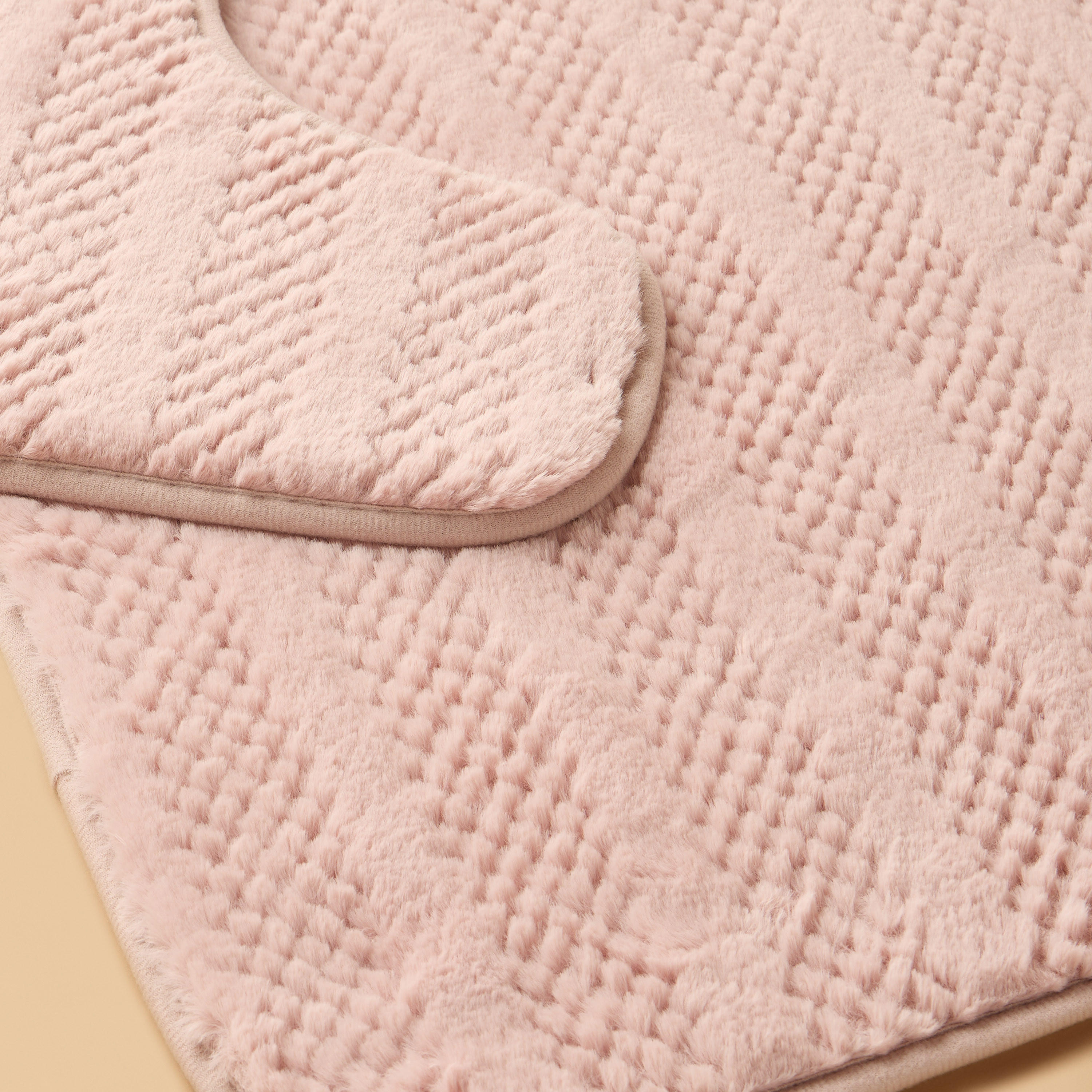 Textured 2-Piece Foam Bath Mat Set - 50x80 cm-household-bathandlaundry-bathlinen-bathmatsandtubmats-image-4