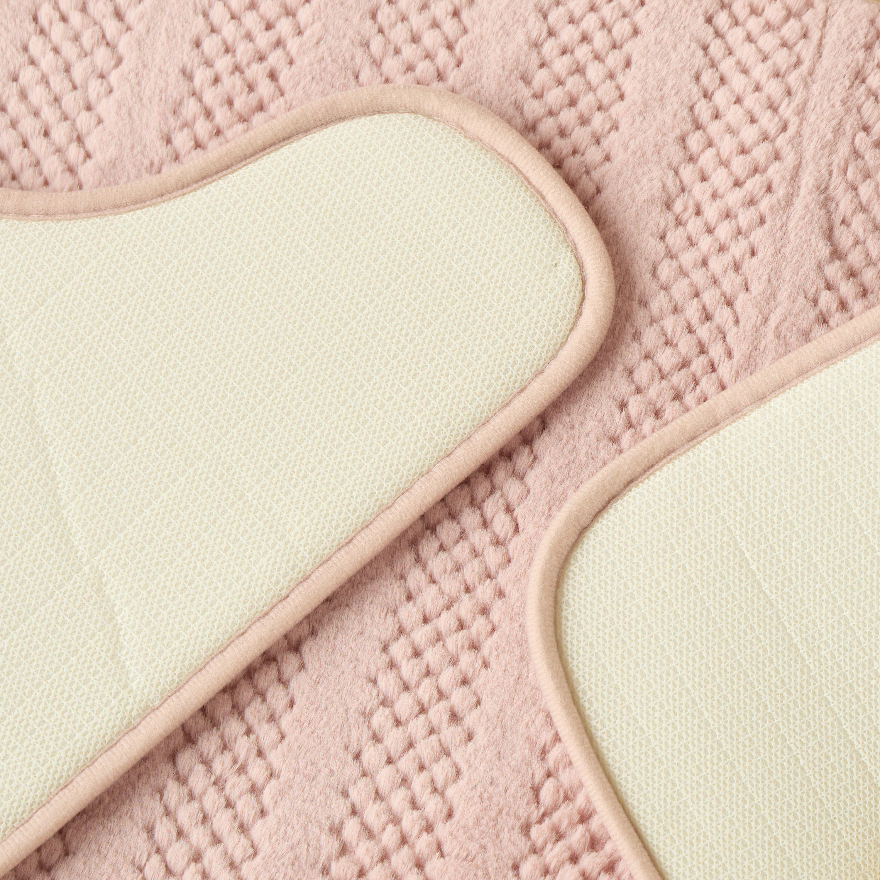 Textured 2-Piece Foam Bath Mat Set - 50x80 cm-household-bathandlaundry-bathlinen-bathmatsandtubmats-image-5