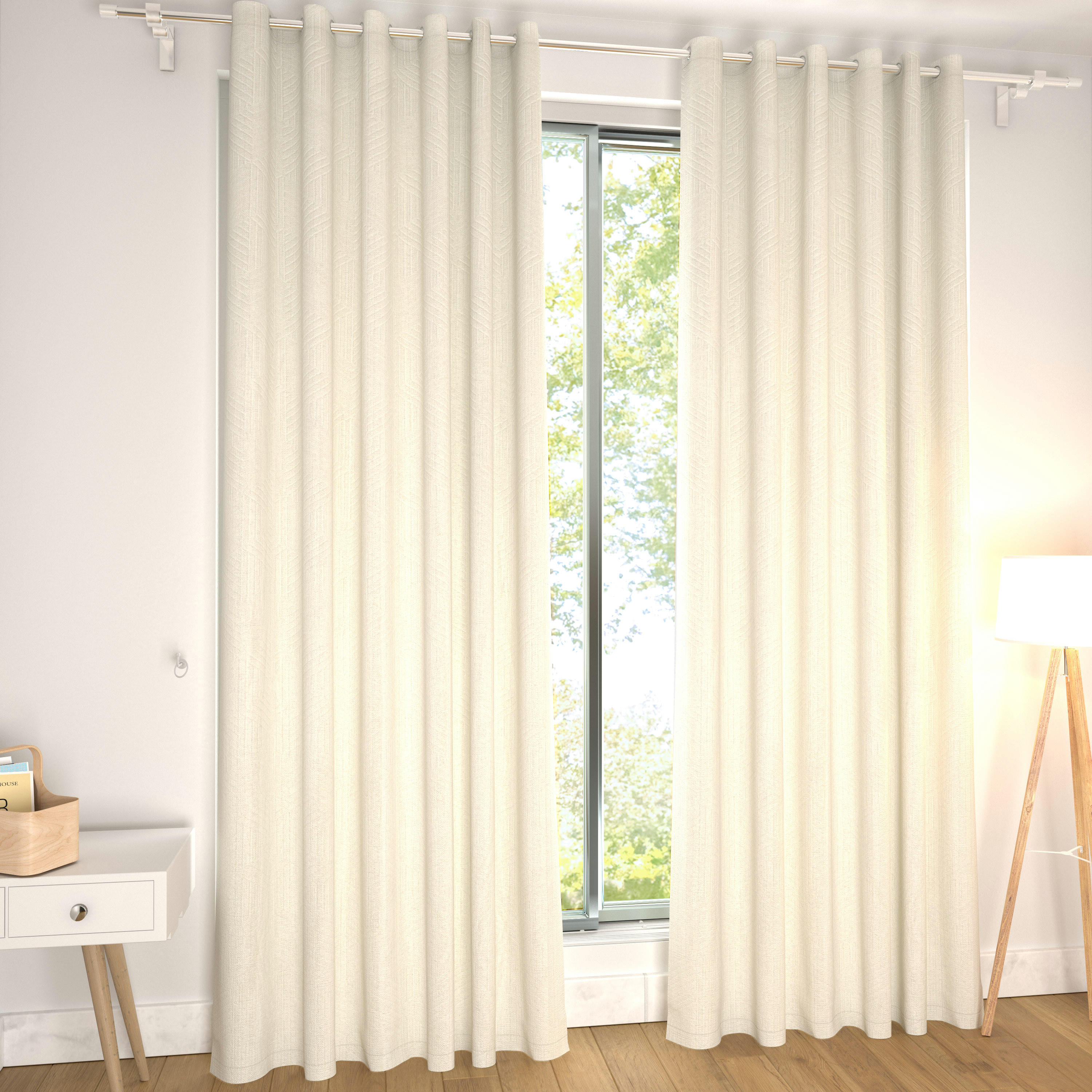 Textured 2-Piece Blackout Curtain Set - 140x240 cm-household-windows-curtains-image-1