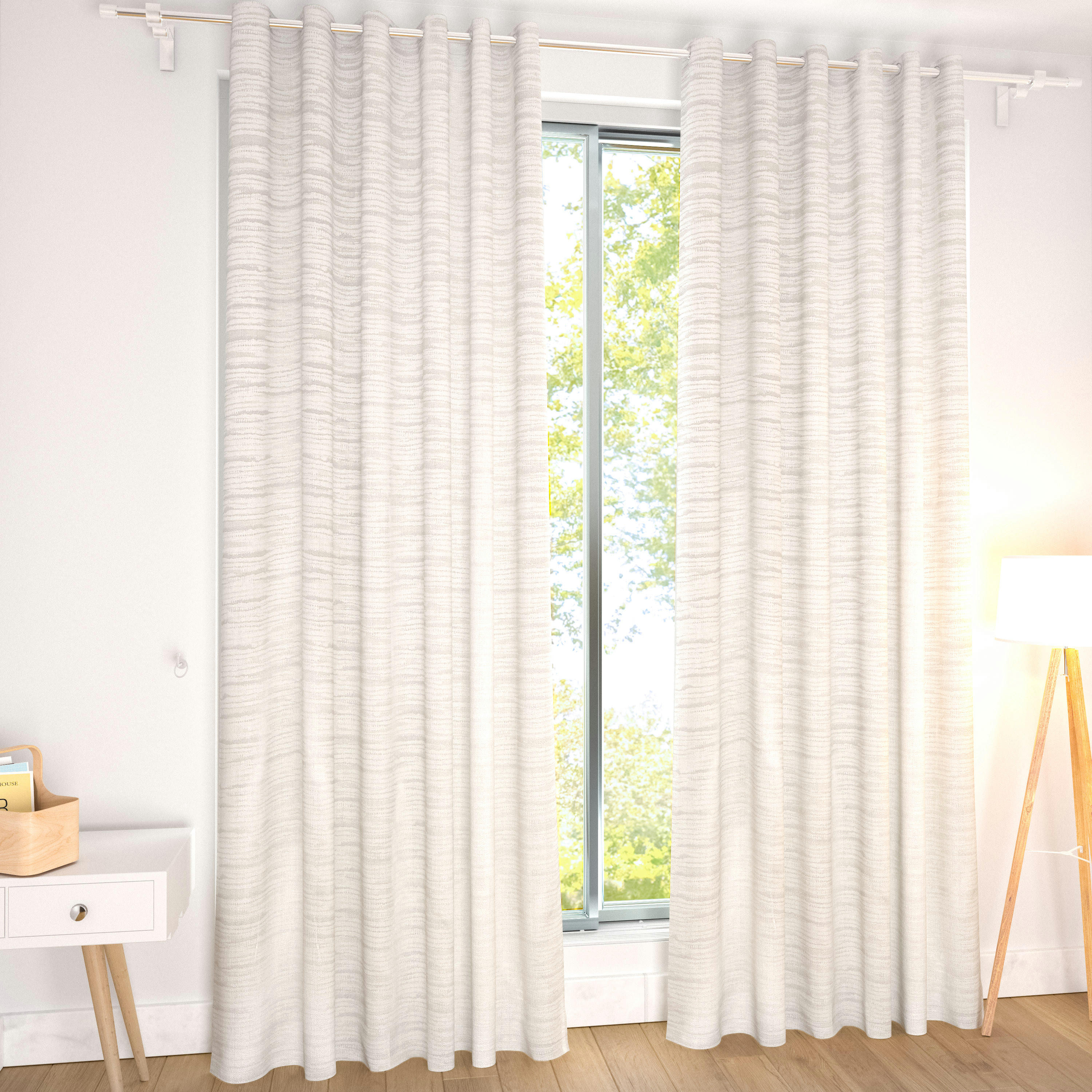 طقم ستائر جاكار معتمة من قطعتين - 140x240 سم-household-windows-curtains-image-1