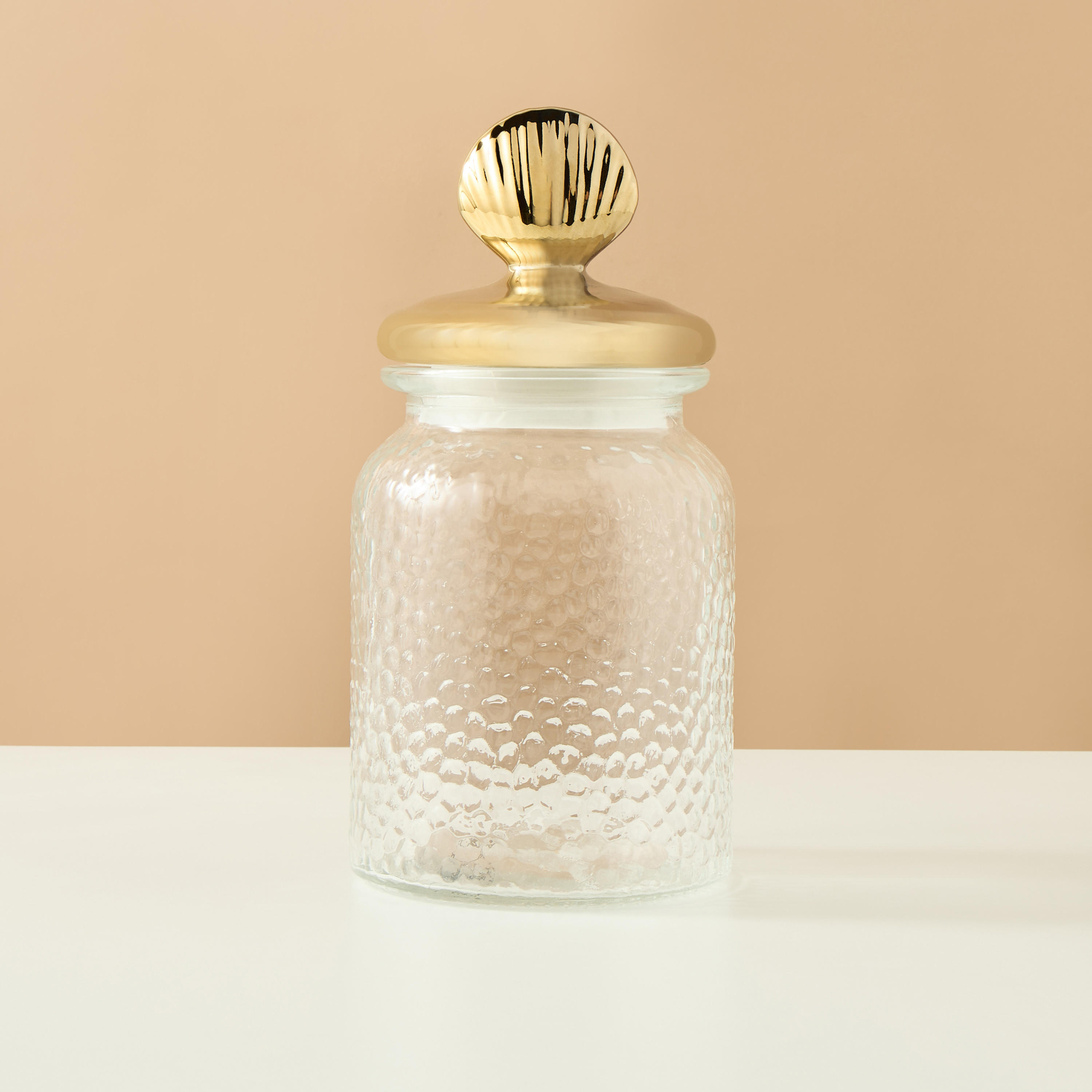 Textured Glass Jar with Lid - 190 ml-household-kitchen-foodstorage-containers-image-1