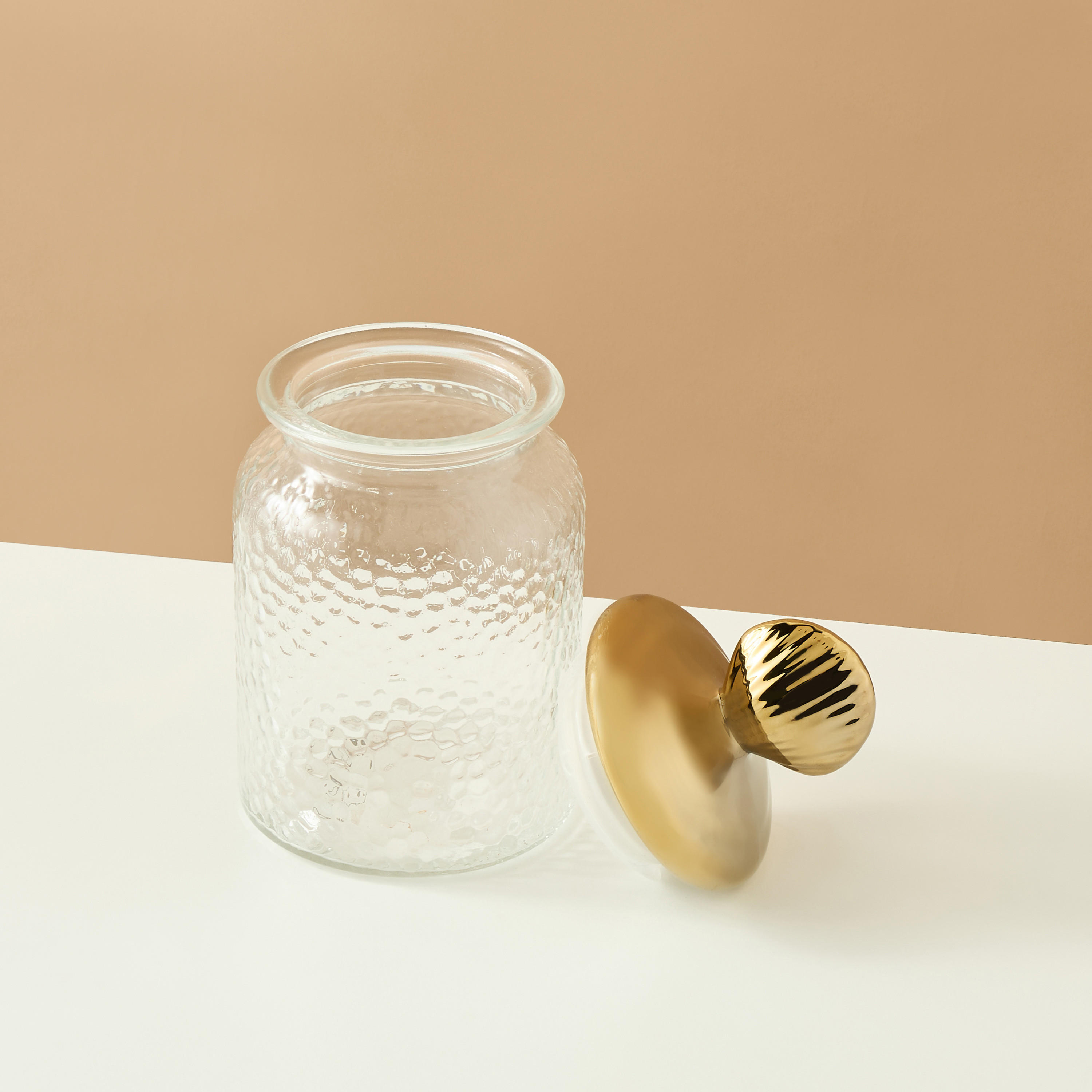 Textured Glass Jar with Lid - 190 ml-household-kitchen-foodstorage-containers-image-2