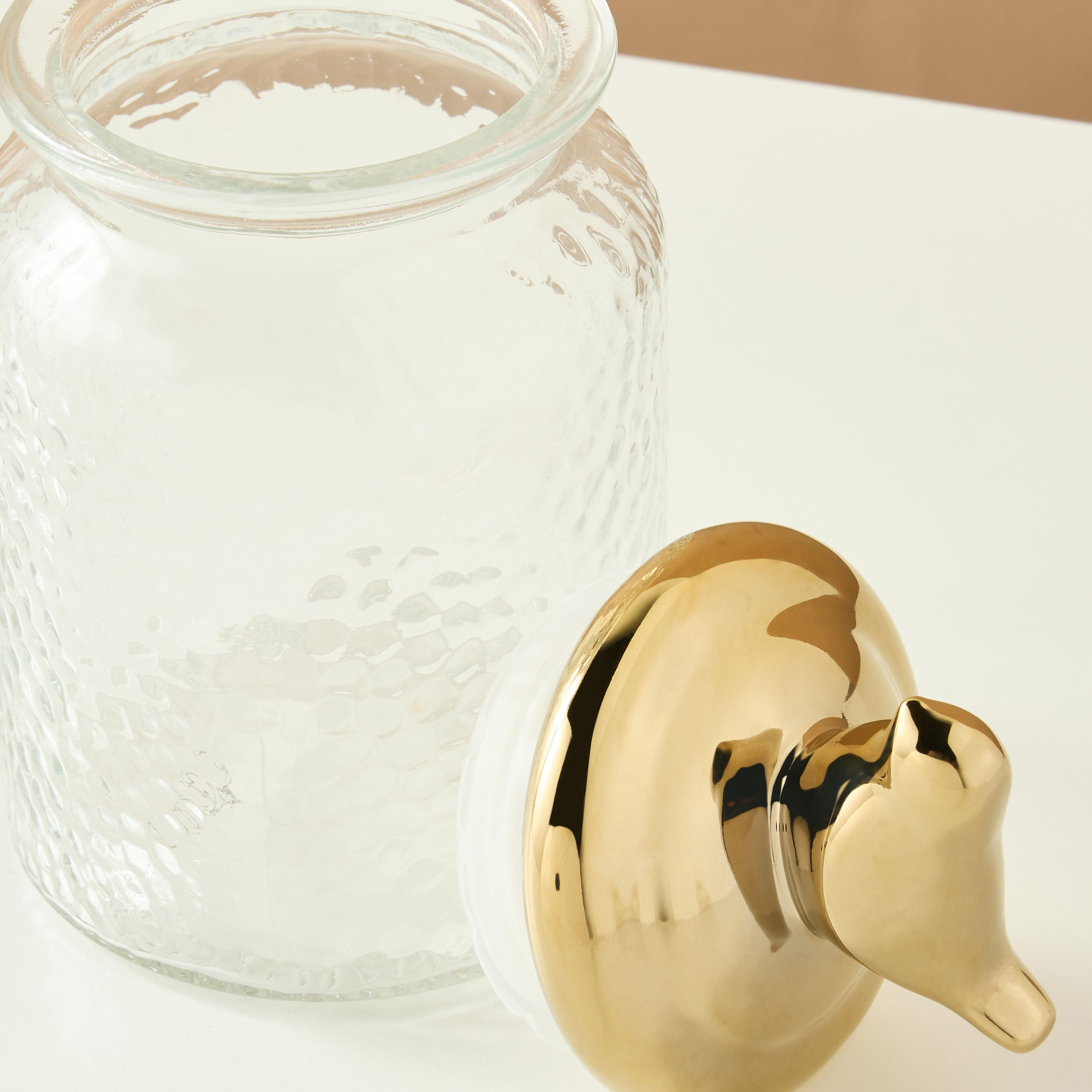 Textured Glass Jar with Lid - 520 ml-household-kitchen-foodstorage-containers-image-3
