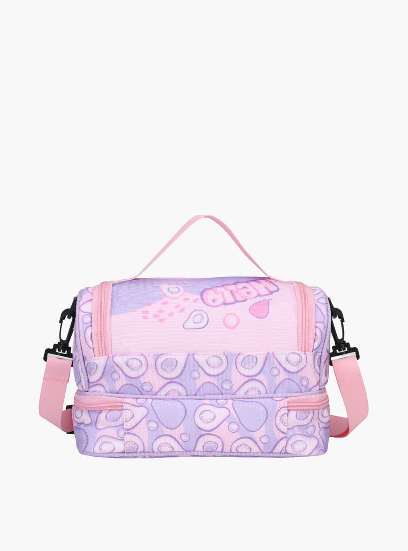 Mimi Cat Print Lunch Bag with Adjustable Strap and Zip Closure-school-lunchessentials-lunchbags-image-2