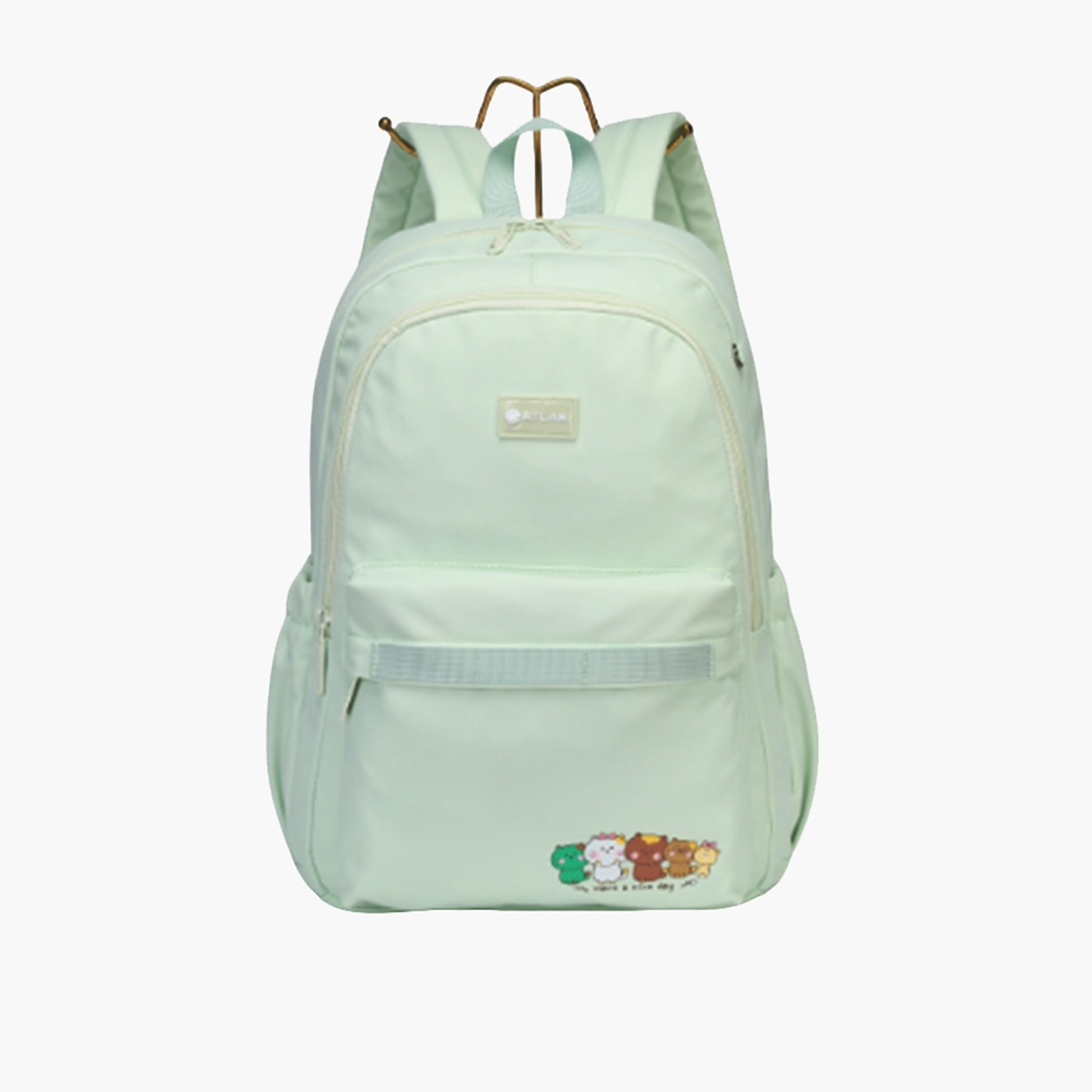 Atlas Logo Applique Backpack with Adjustable Straps and Zip Closure - 28x10x43 cms-school-bagsandbackpacks-backpacks-image-1