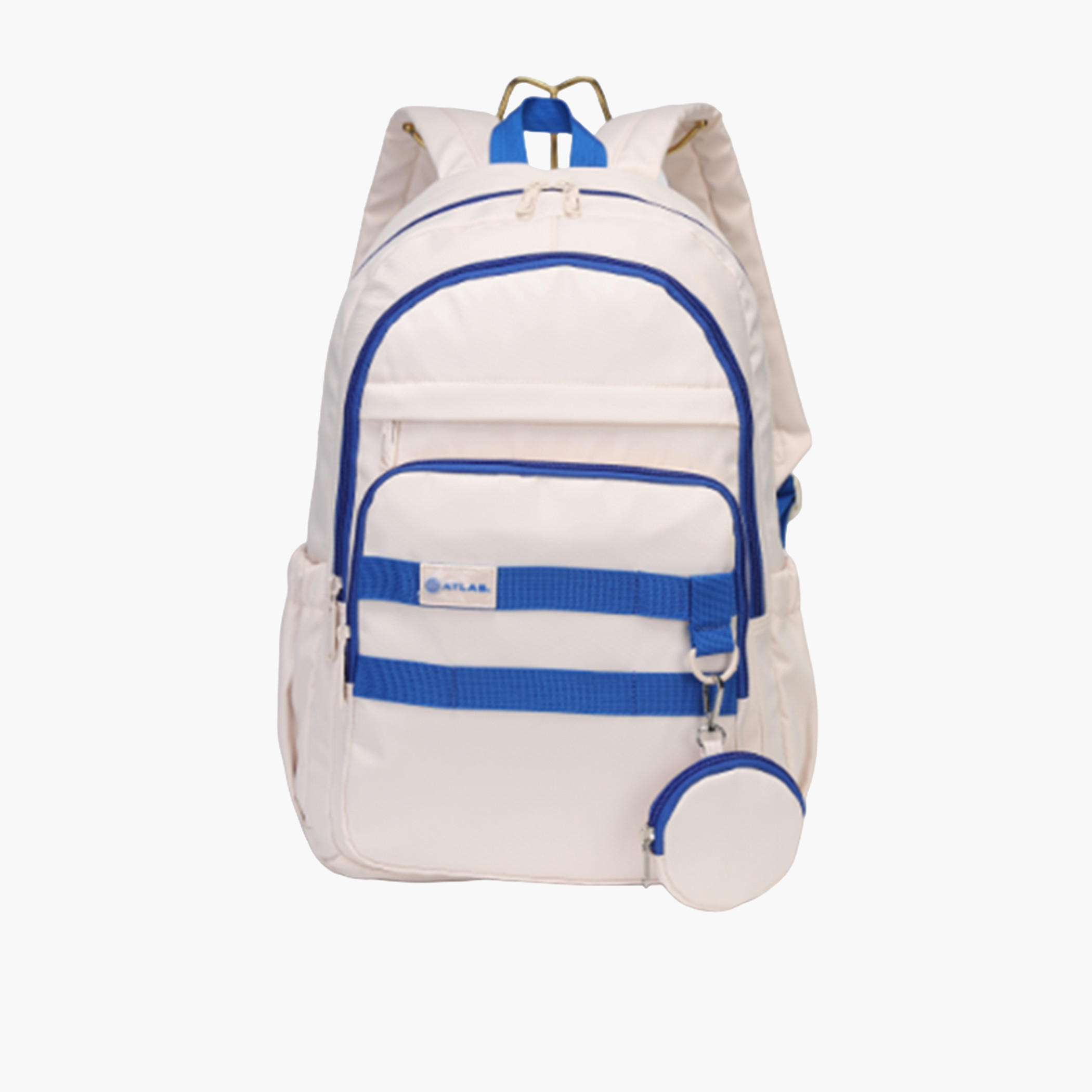 Atlas Logo Detail Backpack with Adjustable Straps and Detachable Pouch - 28x10x48 cms-school-bagsandbackpacks-sets-image-1