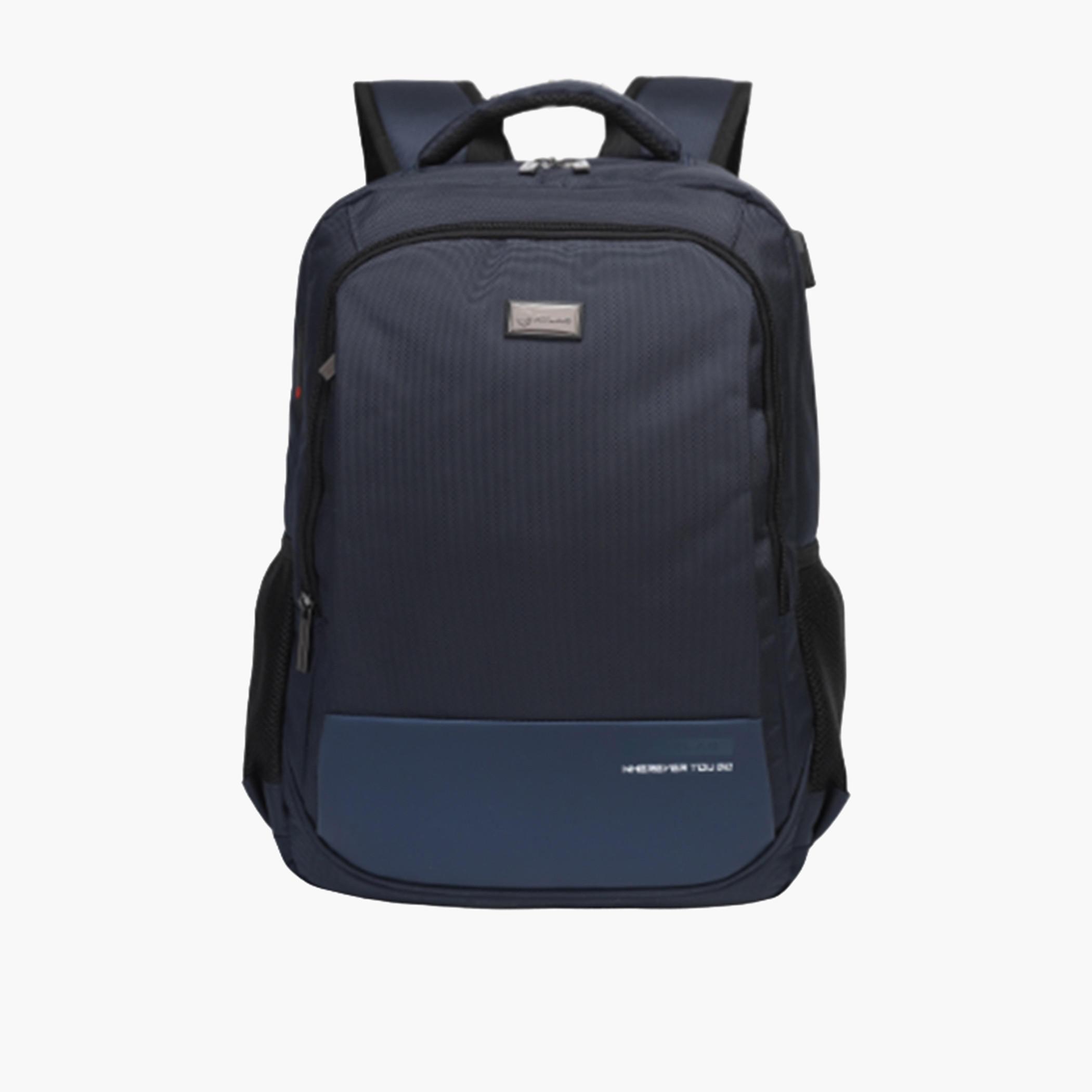 شنطة ظهر بحمالات قابلة للتعديل وسحّاب إغلاق وشعار من أطلس - 28x10x45 سم-school-bagsandbackpacks-backpacks-image-1