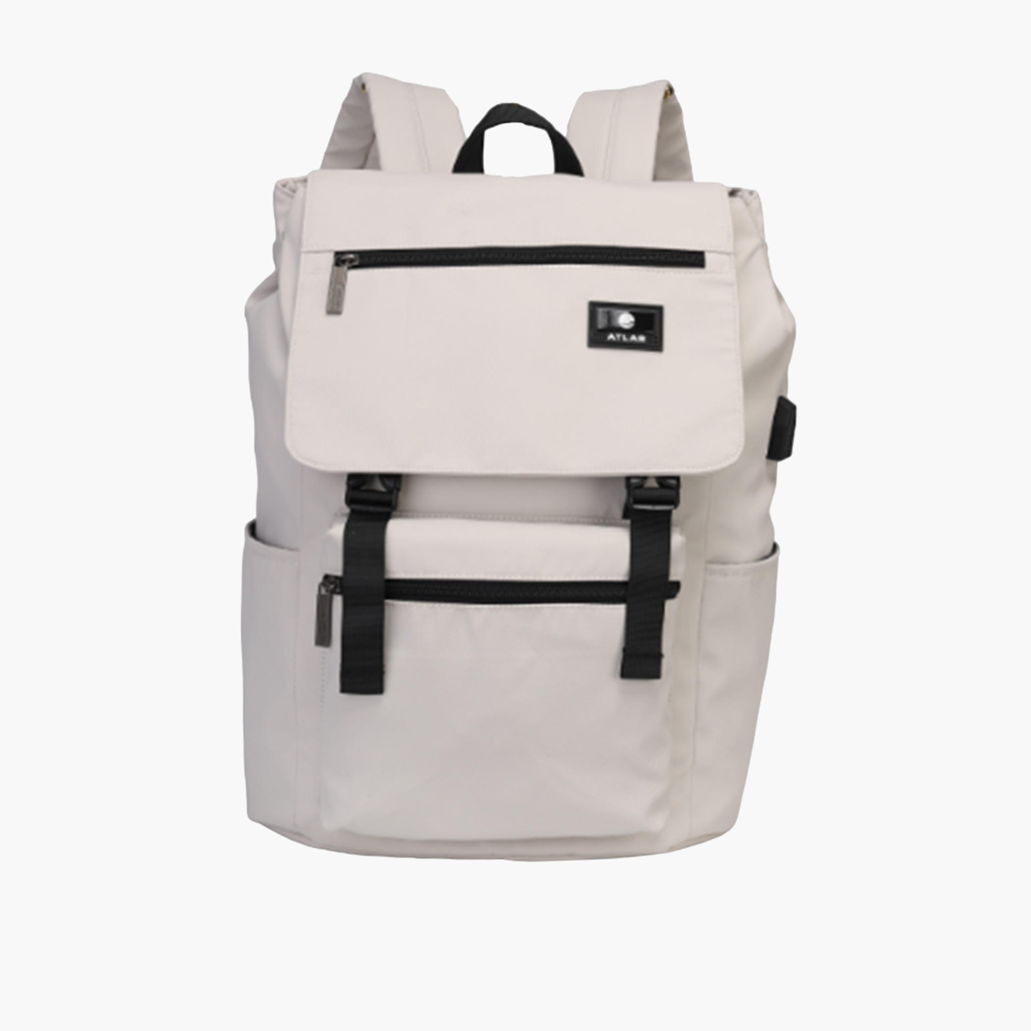 Atlas Logo Applique Backpack with Adjustable Straps and Zip Closure - 28x10x45 cms-school-bagsandbackpacks-backpacks-image-1