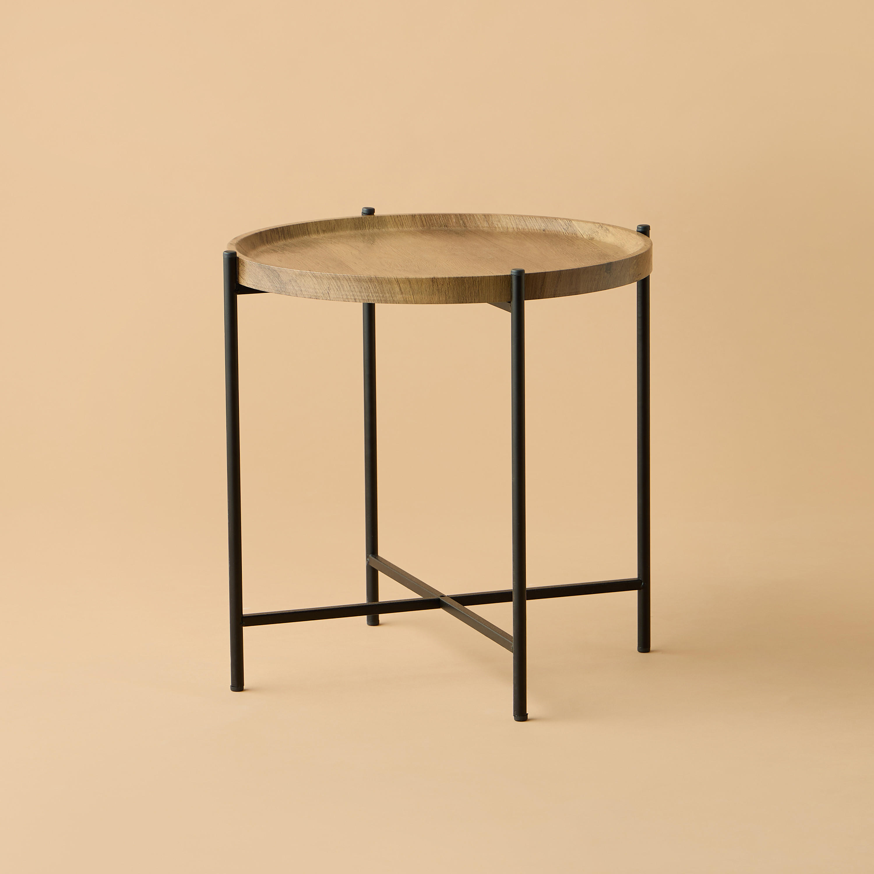 Wooden Top Side Table - 41x41x41 cms-furniture-livingroom-sideandendtables-image-1
