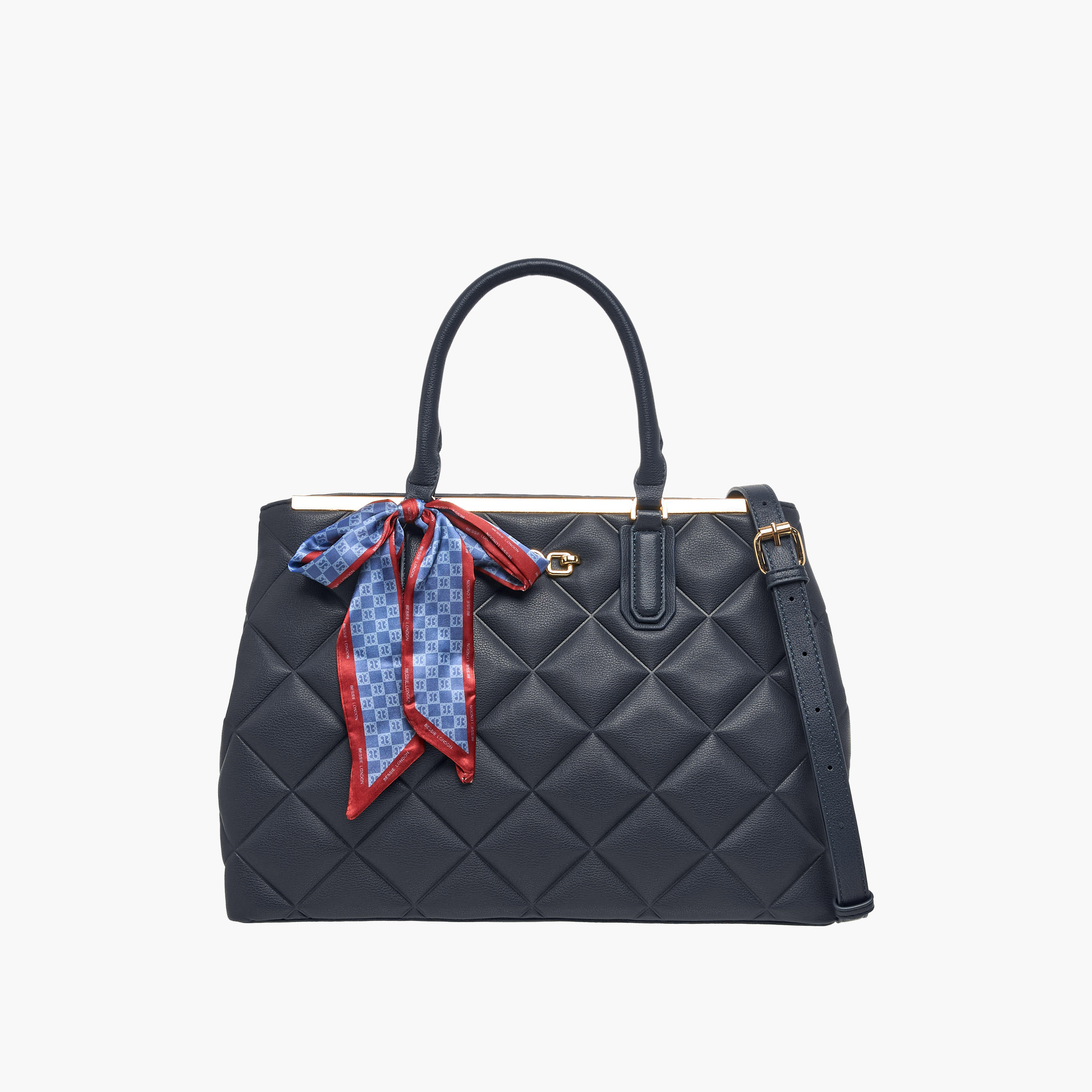 شنطة توتي مبطنة بمقبض مزدوج وتفاصيل وشاح من بيسي لندن-women-bagsandwallets-handbags-image-1