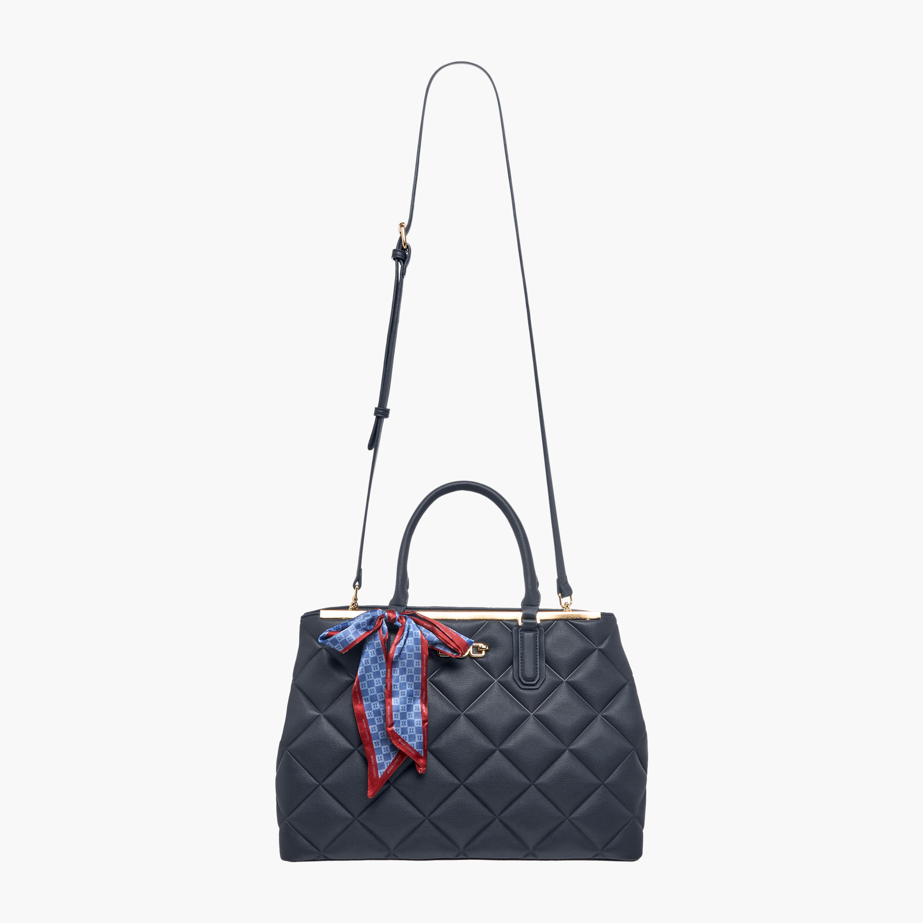 شنطة توتي مبطنة بمقبض مزدوج وتفاصيل وشاح من بيسي لندن-women-bagsandwallets-handbags-image-3