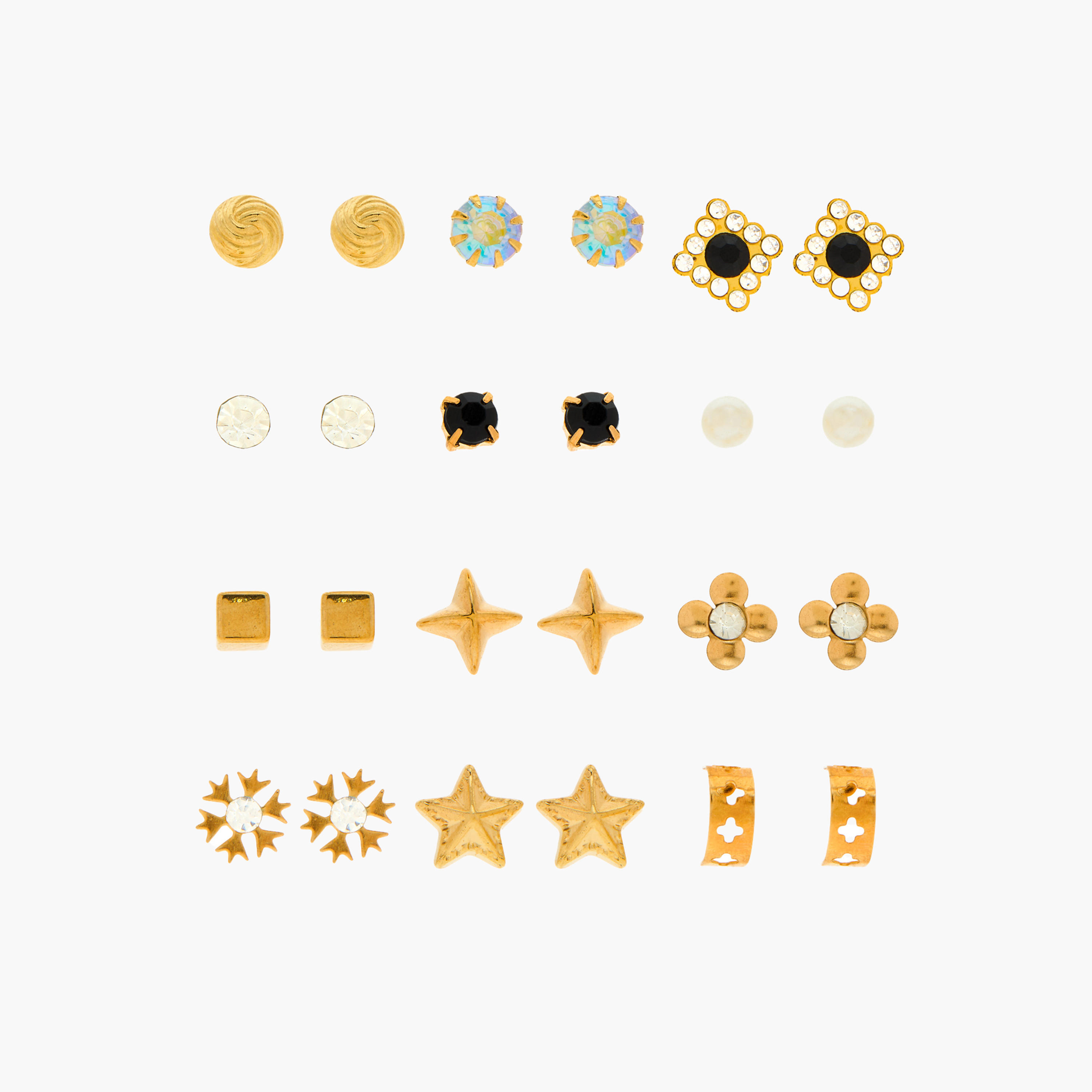 Assorted Stud Earring with Pushback Closure - Set of 12-women-watchesandjewellery-jewellery-earrings-image-1